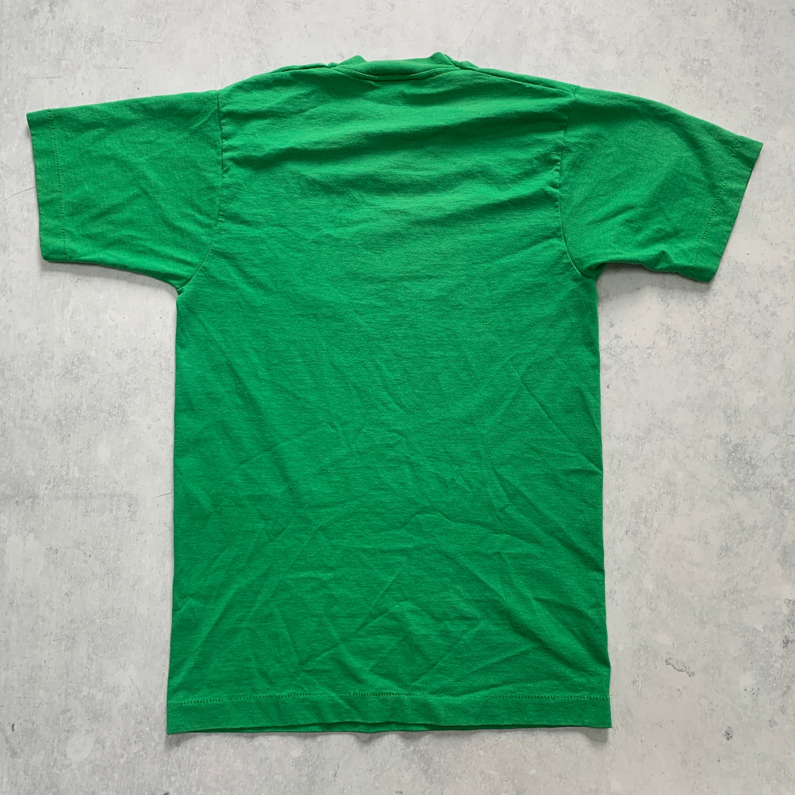 Vintage T Shirt Mens Small Green Single Stitch Graphic Print 90s USA Western