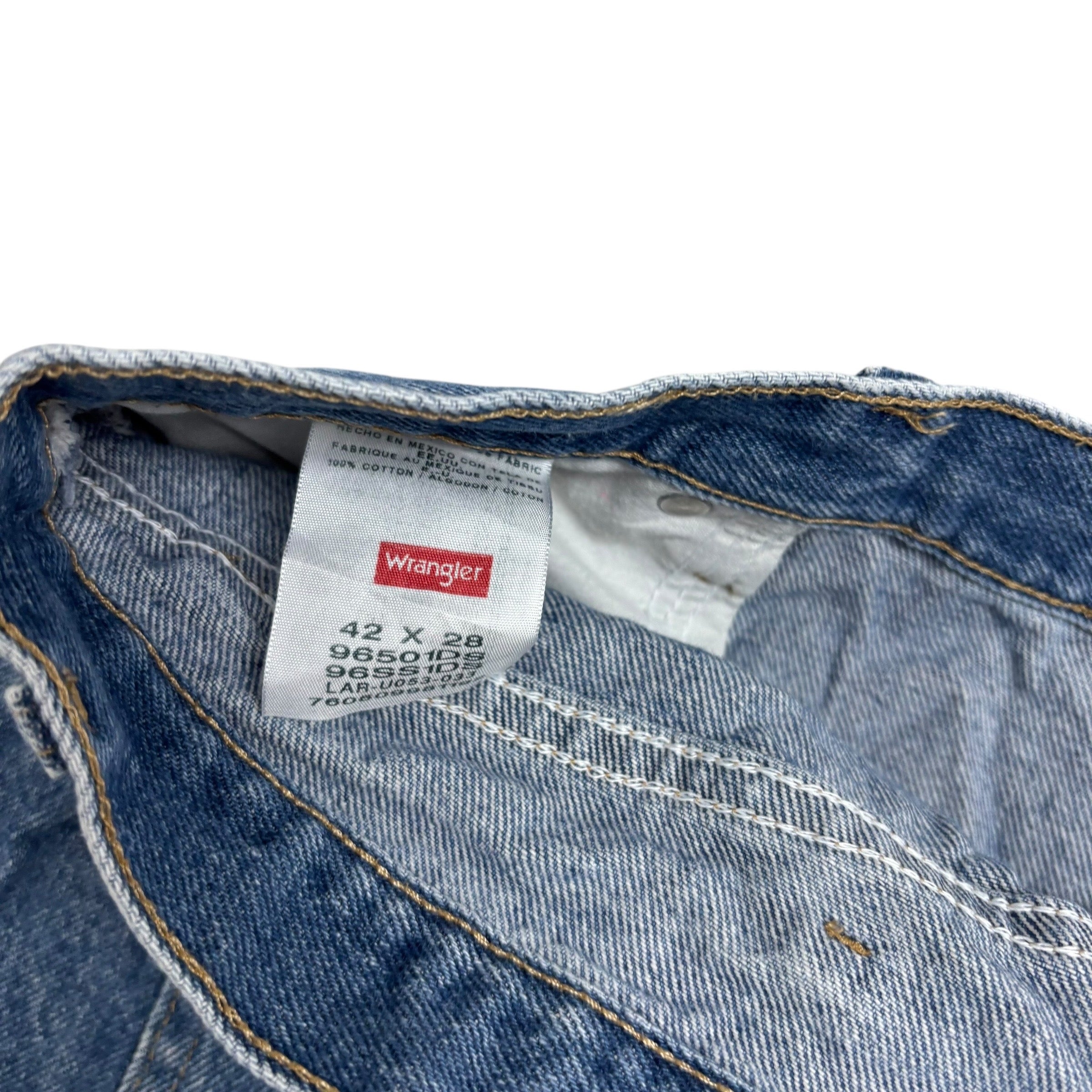 Wrangler Jeans W42 L28 Mens Mid Blue Regular Straight Fit Denim