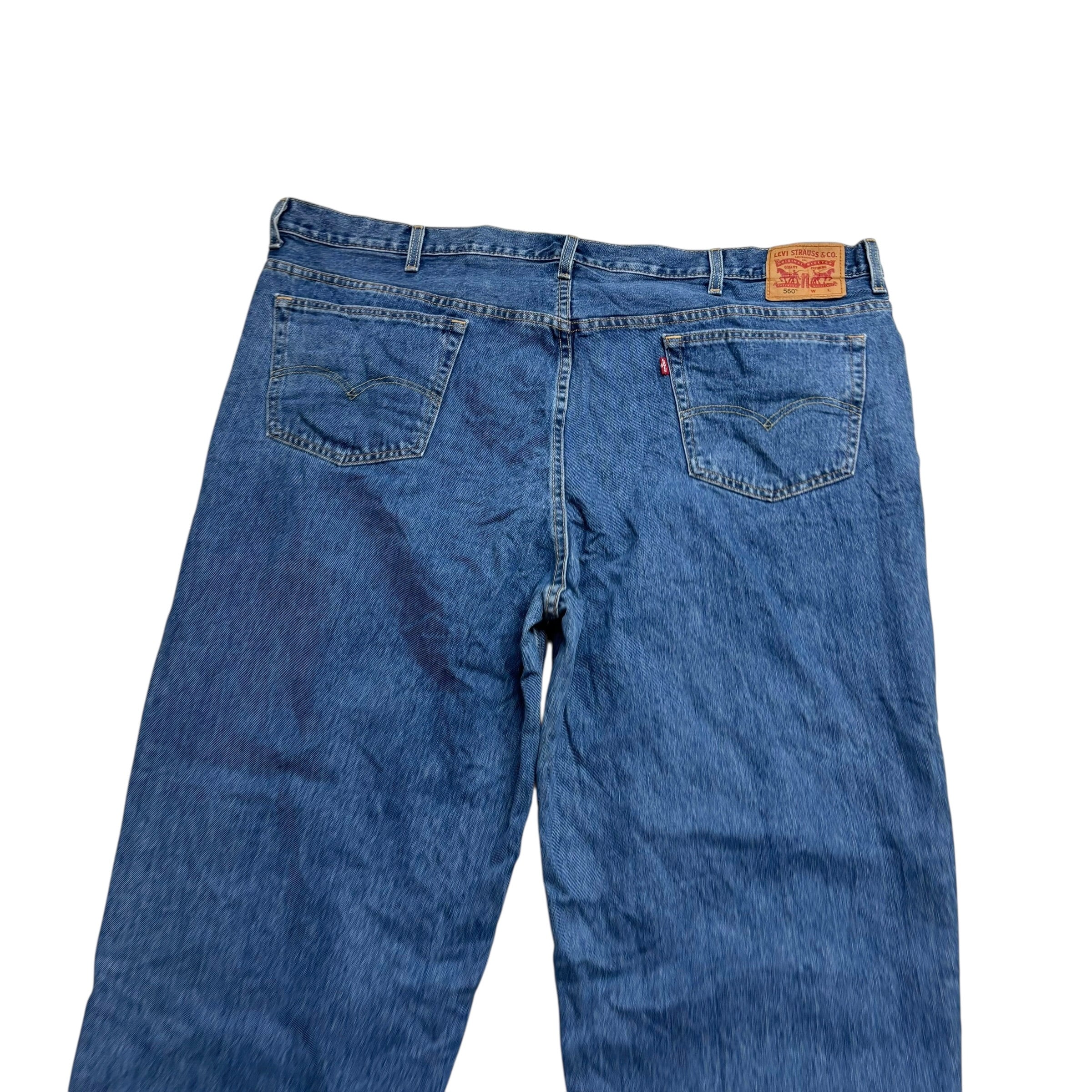 Levis 560 Jeans W50 L32 Mens Mid Blue Baggy Relaxed Comfort Fit Denim (E)