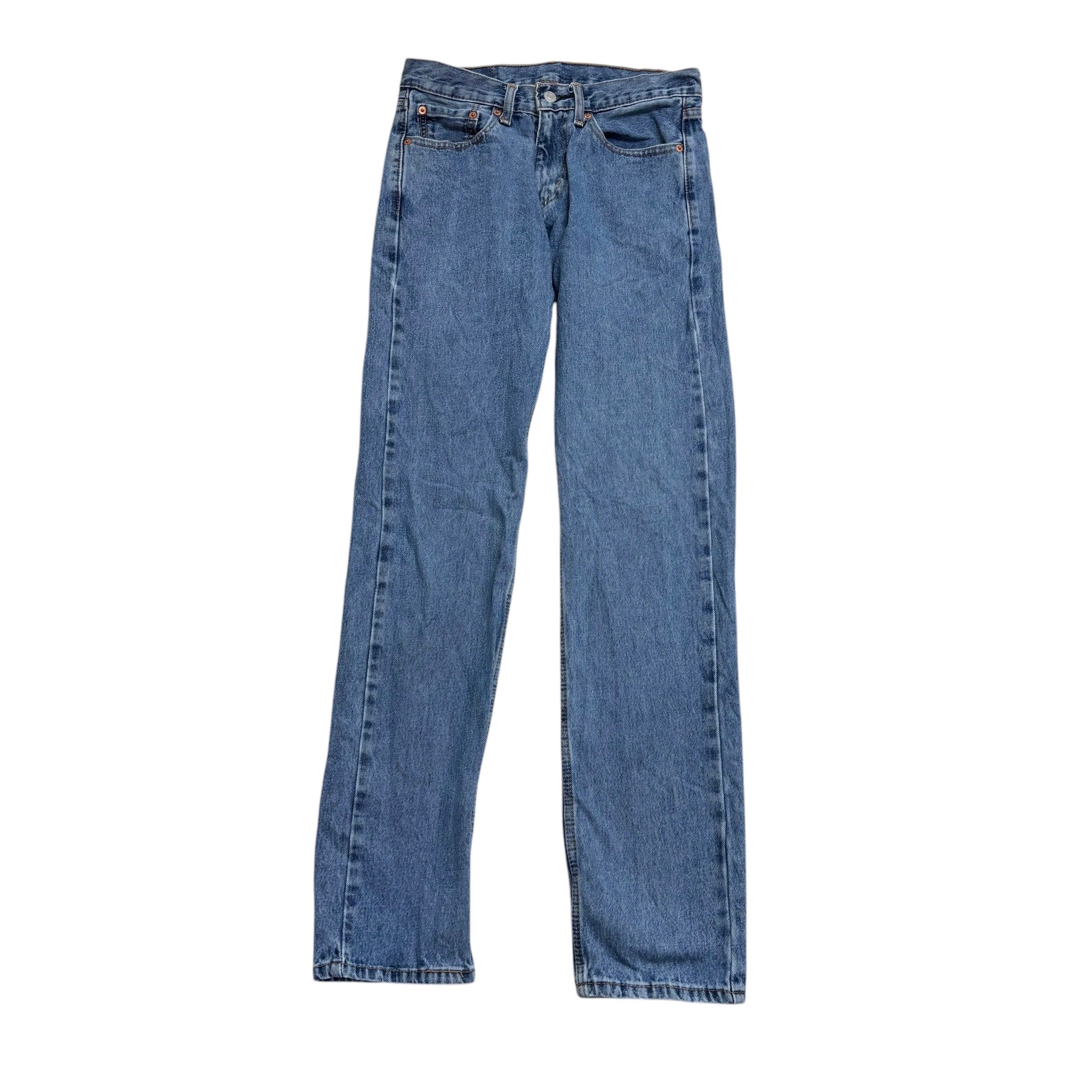 Levis 505 Jeans W29 L34 Mens Mid Blue Regular Straight Fit Denim (E)
