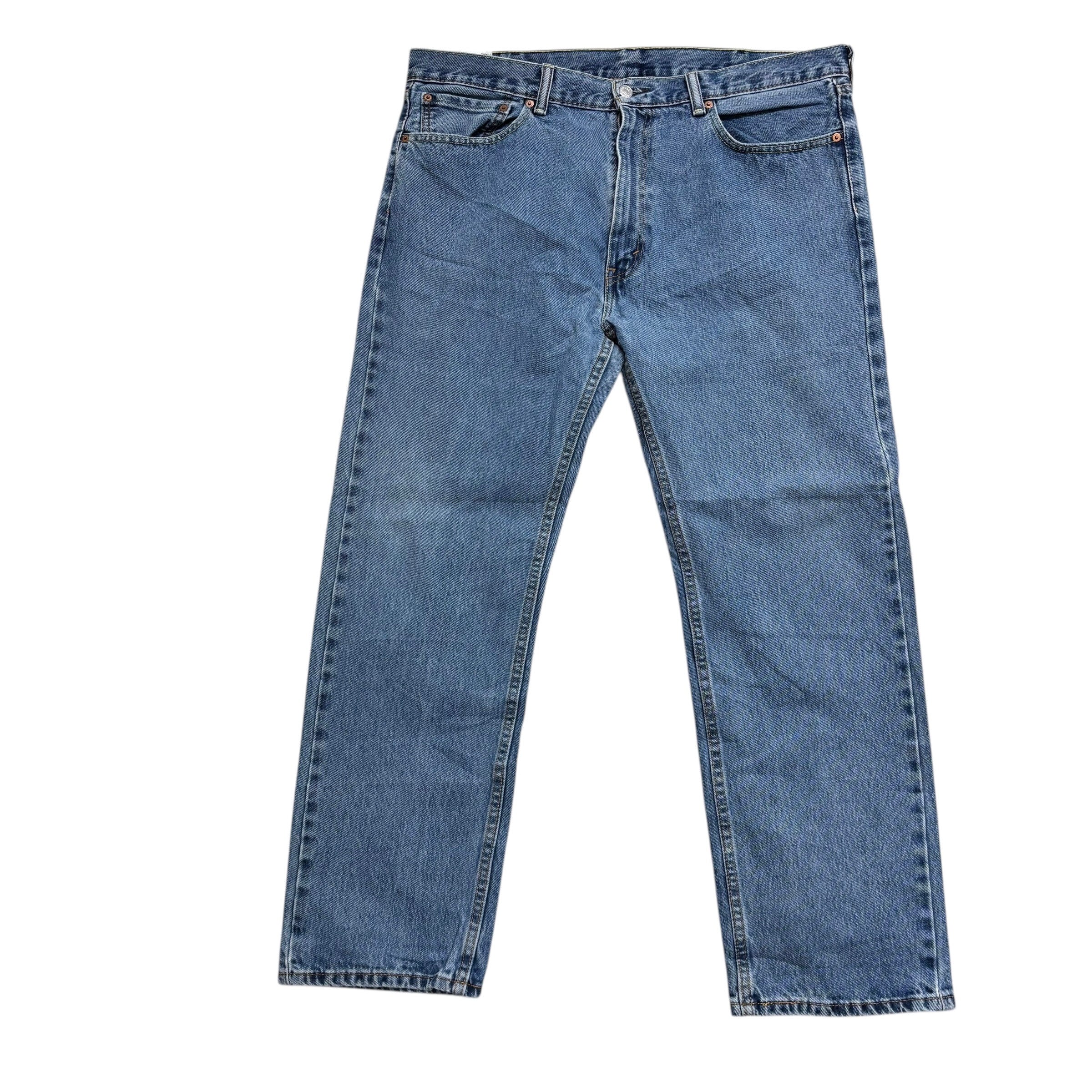 Levis 505 Jeans W40 L32 Mens Mid Blue Regular Straight Fit Denim (E)