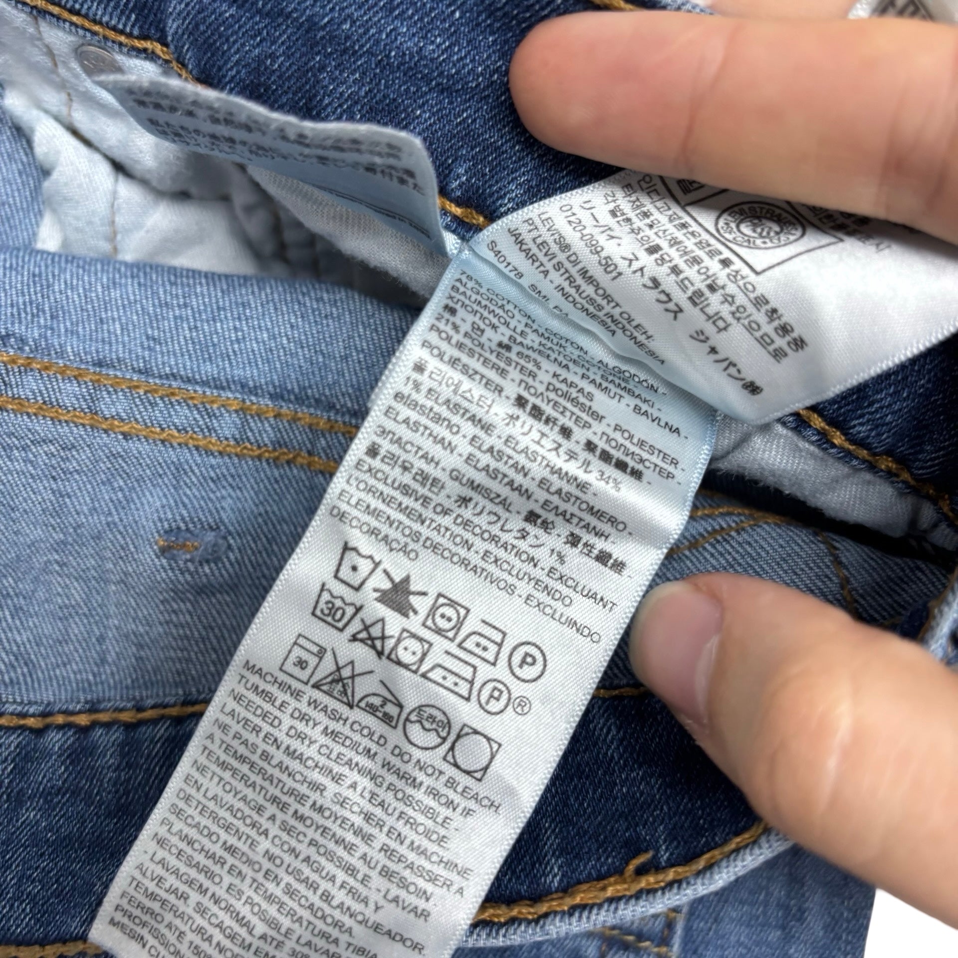 Levis 512 Jeans W38 L33 Mens Mid Blue Slim Tapered Fit Stretch Denim