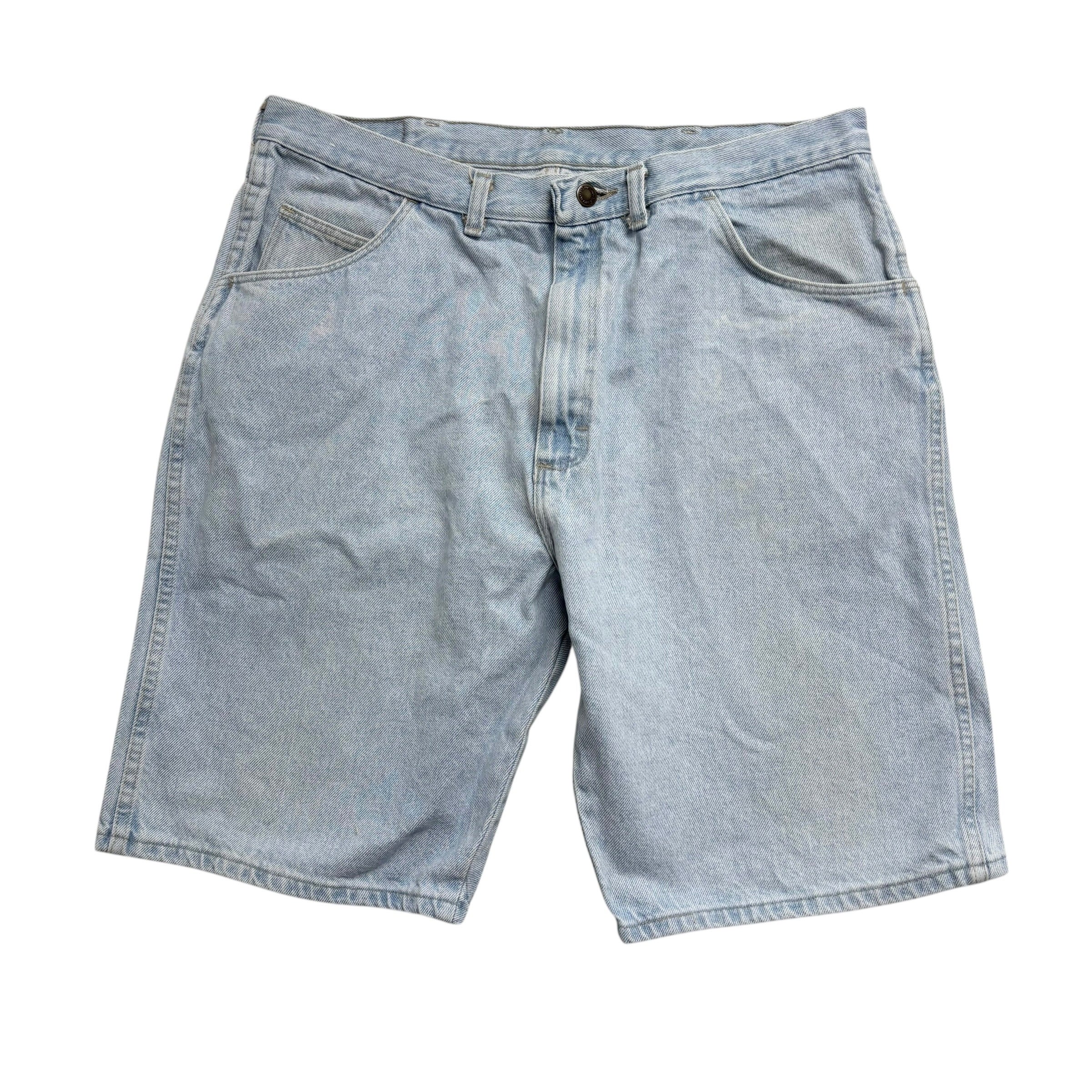 Vintage Wrangler Baggy Jorts W36 Mens Denim Shorts Light Blue Relaxed Fit