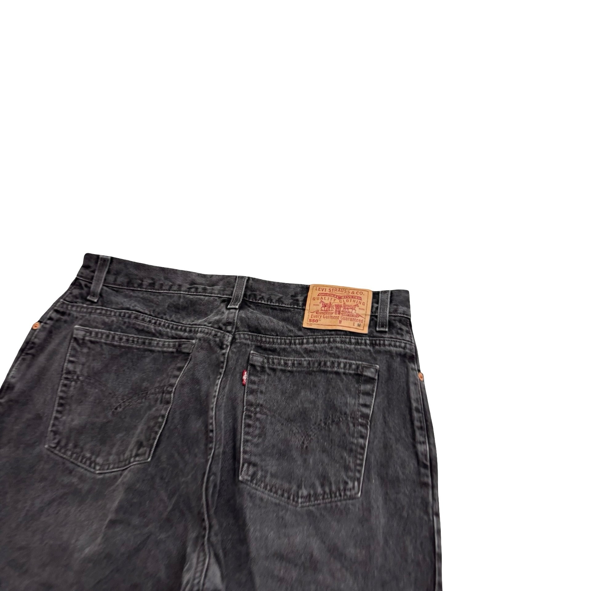Levis 550 Jeans W35 L31 Womens Black Relaxed Tapered Fit Vintage Denim