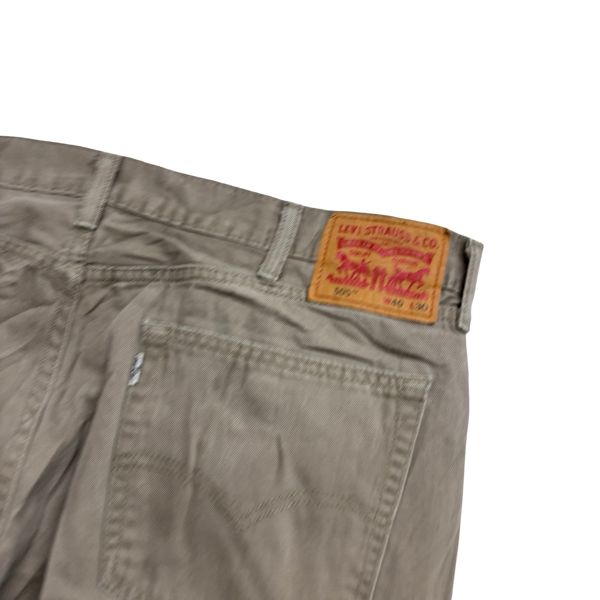 Levis 505 Trousers W40 L30 Mens Beige Regular Straight Fit Pants (E)