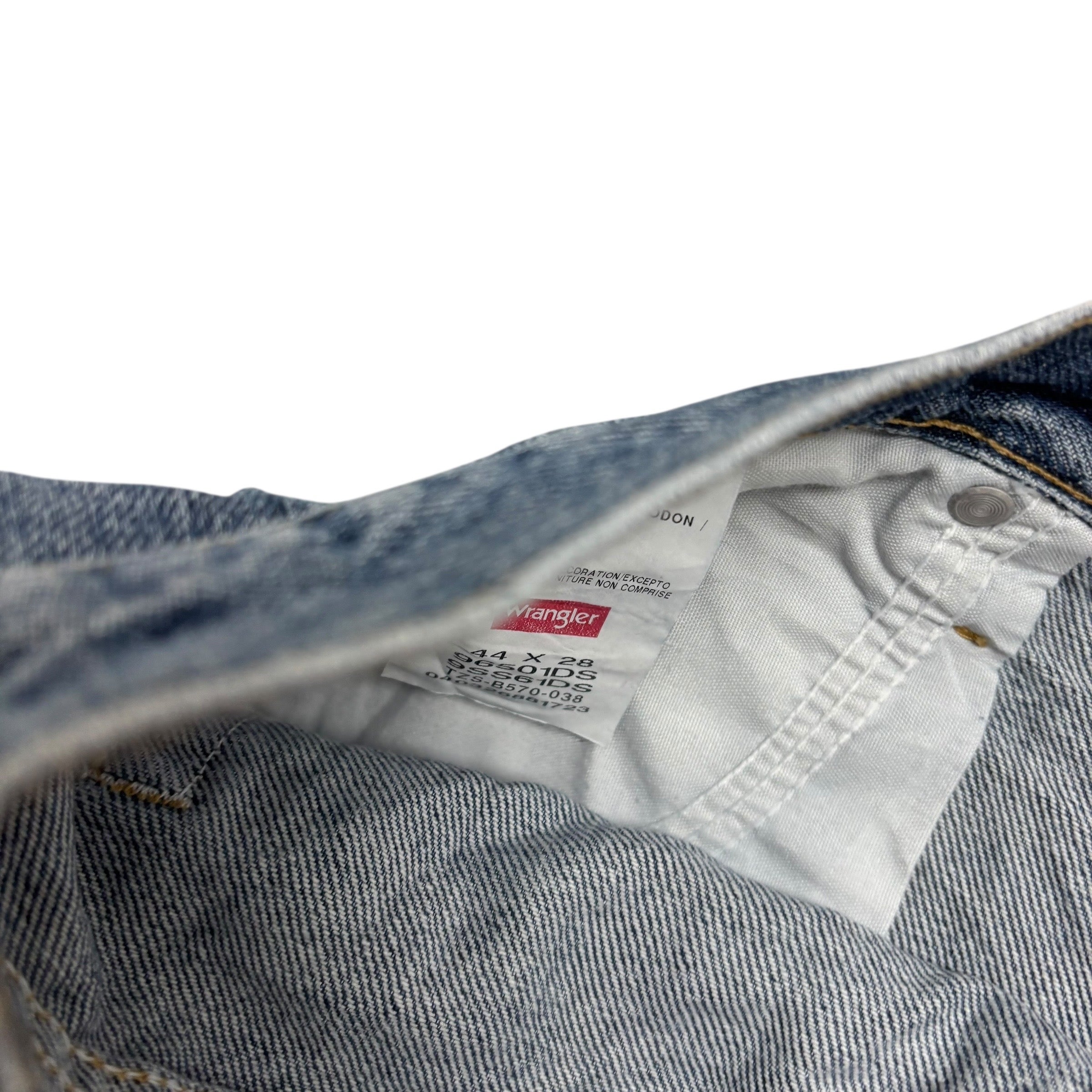 Wrangler Jeans W44 L28 Mens Mid Blue Regular Straight Fit Denim (E)