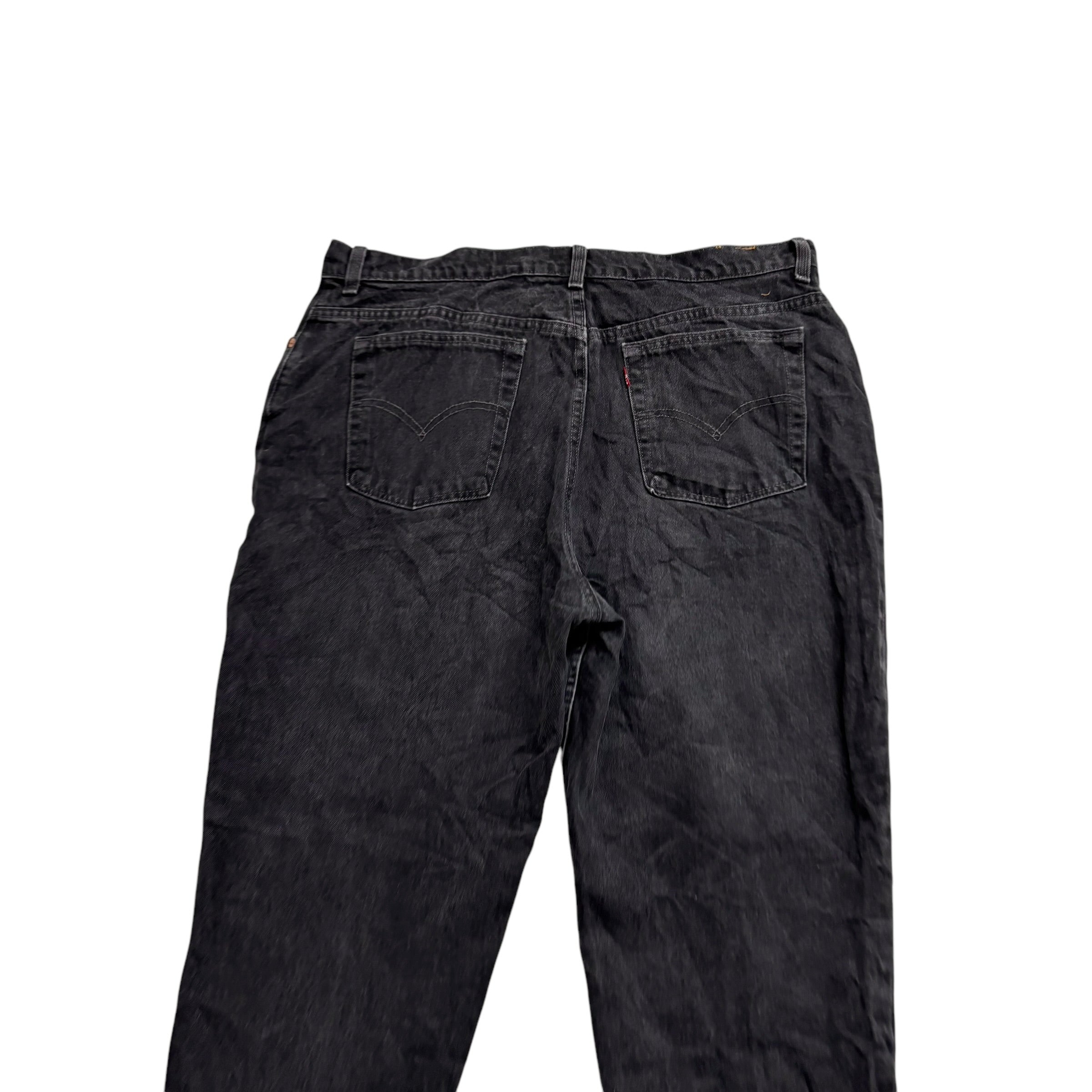 Levis 550 Jeans W38 L29 Womens Black Relaxed Taper Made In USA Vintage Denim