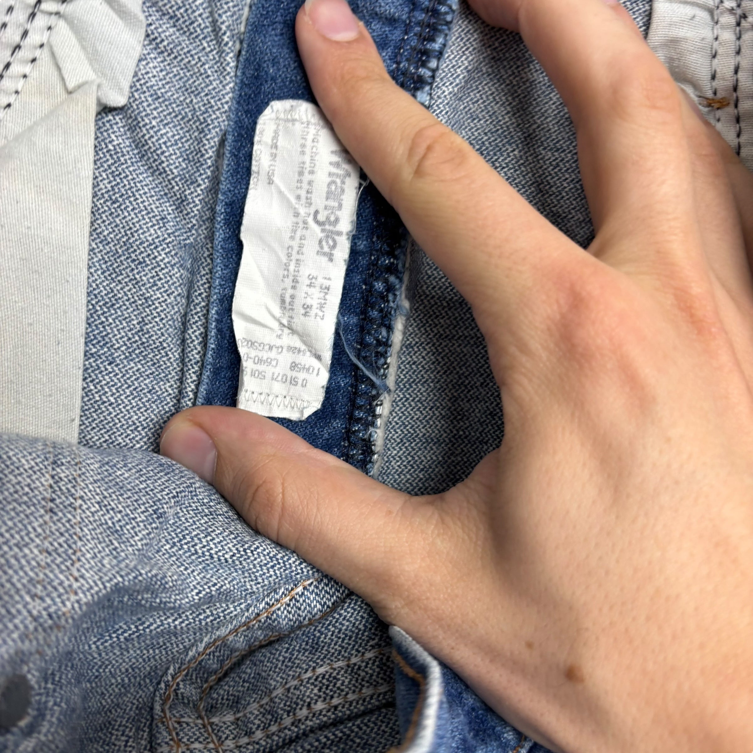 Wrangler Jeans Cowboy Cut W34 L34 Mens Mid Blue 13MWZ USA Made Vintage