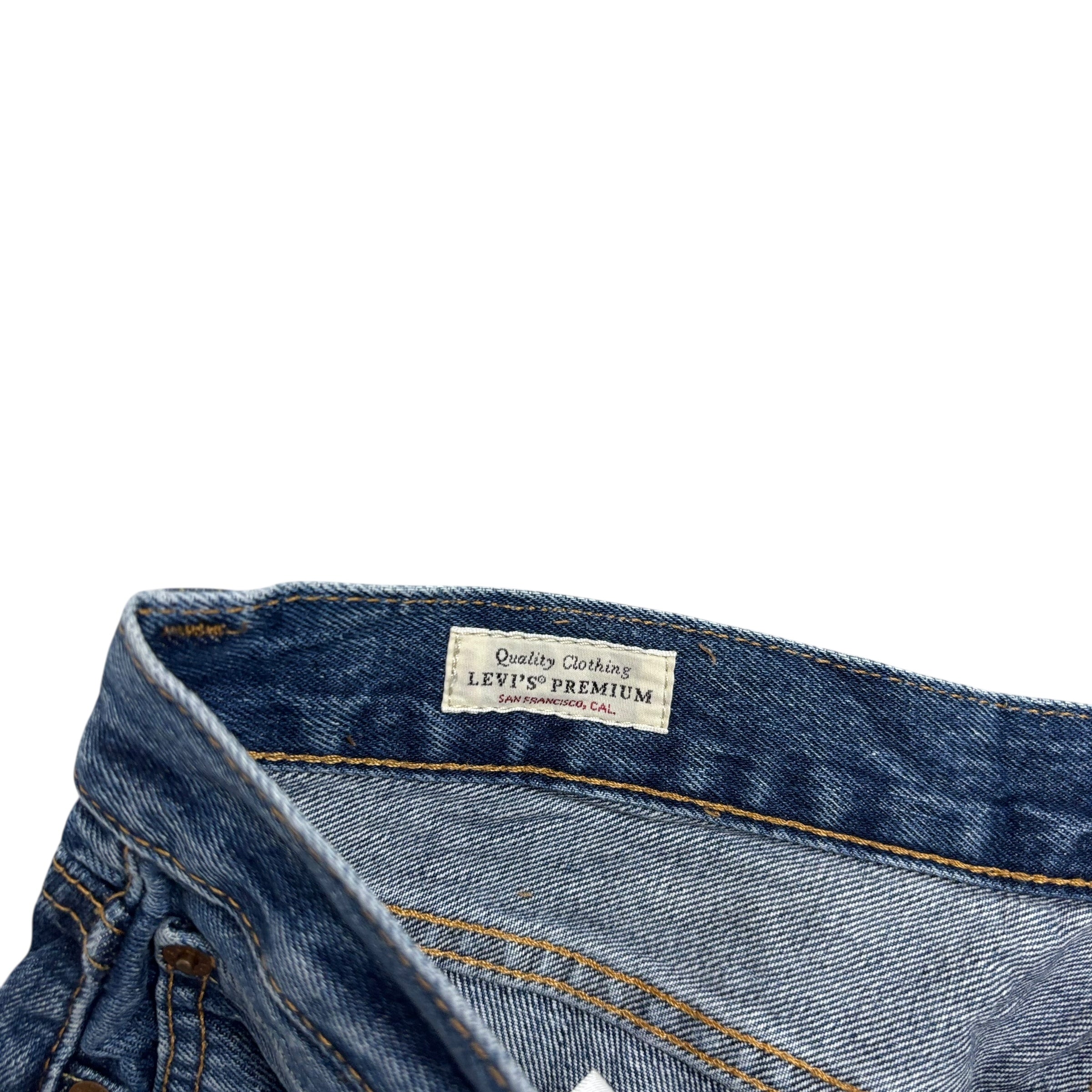 Levis 514 Jeans W32 L30 Mens Mid Blue Regular Straight Fit Premium Denim