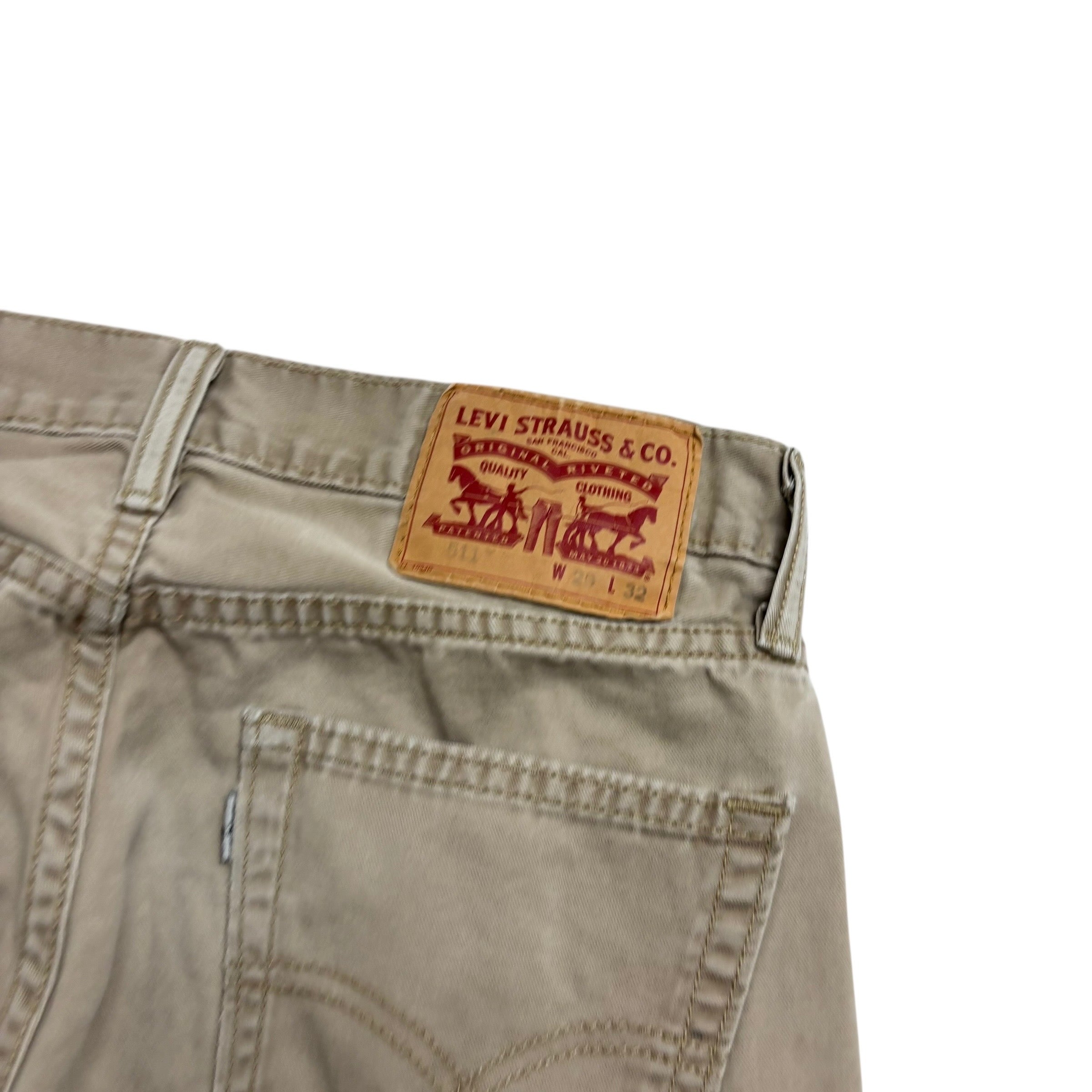 Levis 511 Trousers W29 L31 Mens Beige Stone Slim Fit Cotton Pants
