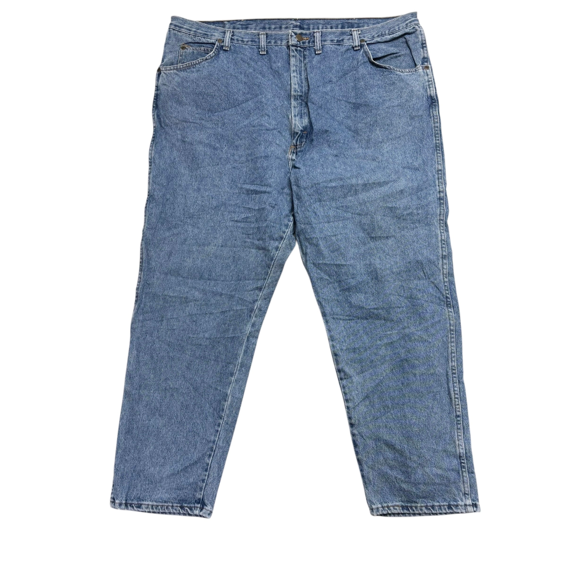 Wrangler Jeans W44 L30 Mens Mid Blue Relaxed Tapered Fit Made In USA Vintage (E)