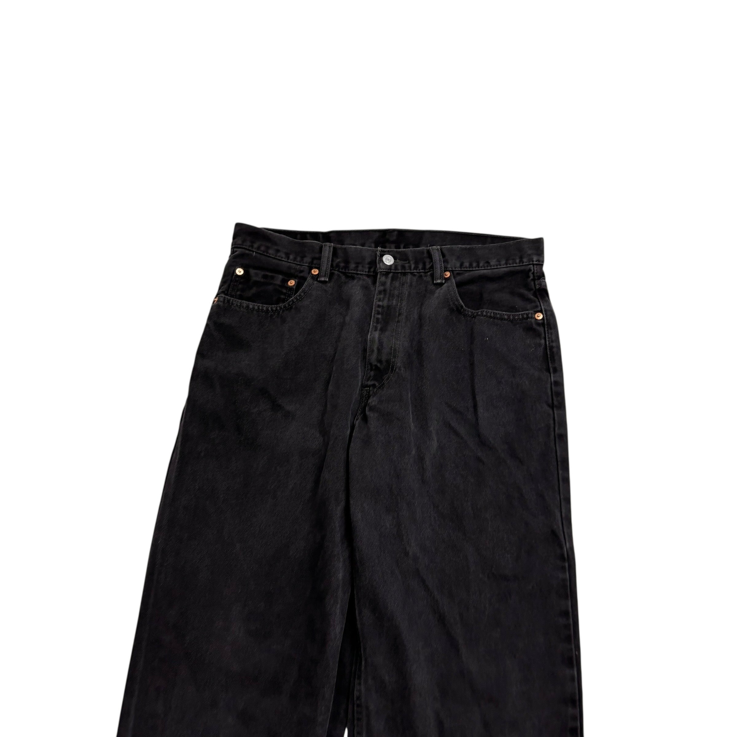 Levis 550 Jeans W34 L35 Mens Black Baggy Relaxed Straight Fit Denim (E)