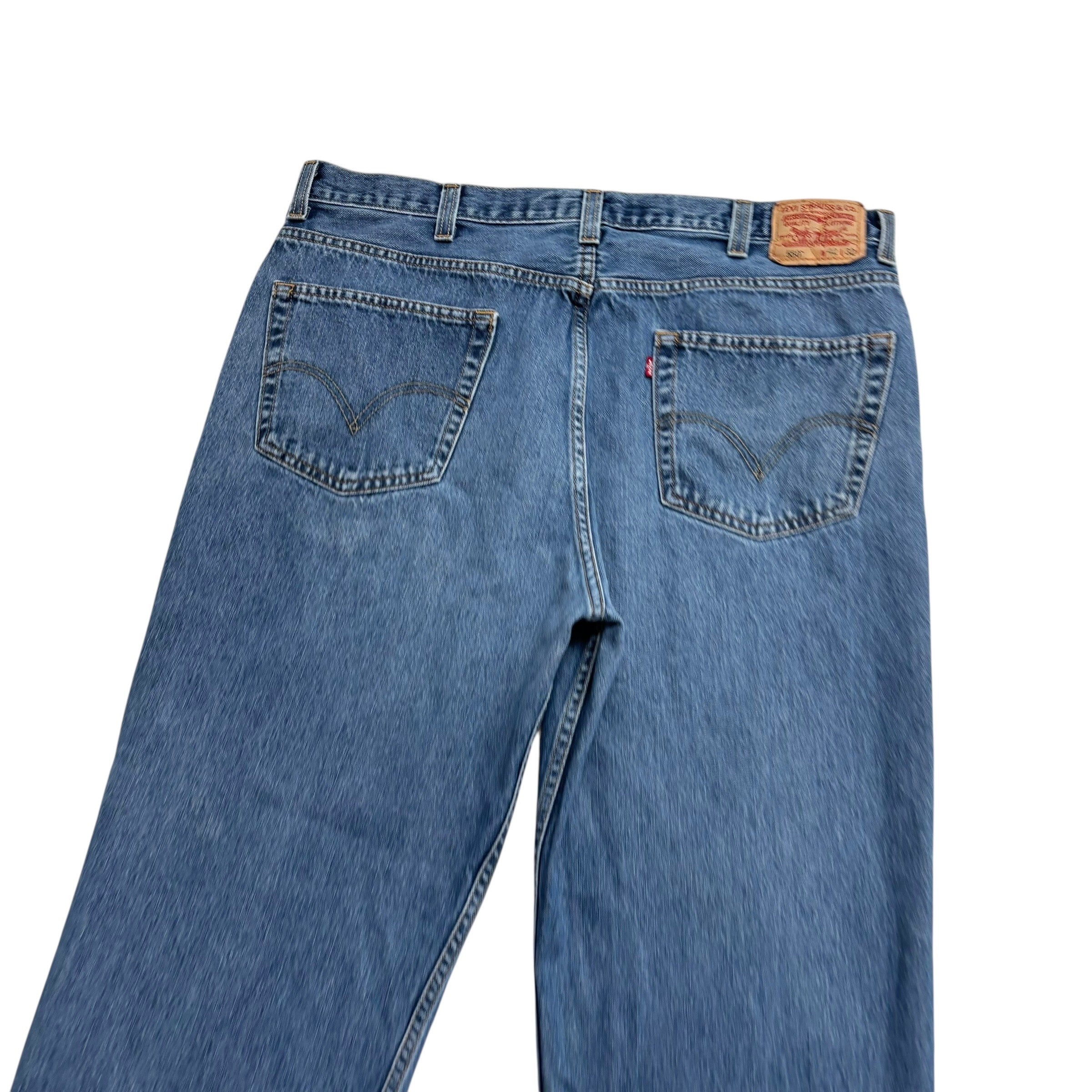 Levis 550 Jeans W40 L31 Mens Mid Blue Baggy Relaxed Straight Vintage Denim (E)