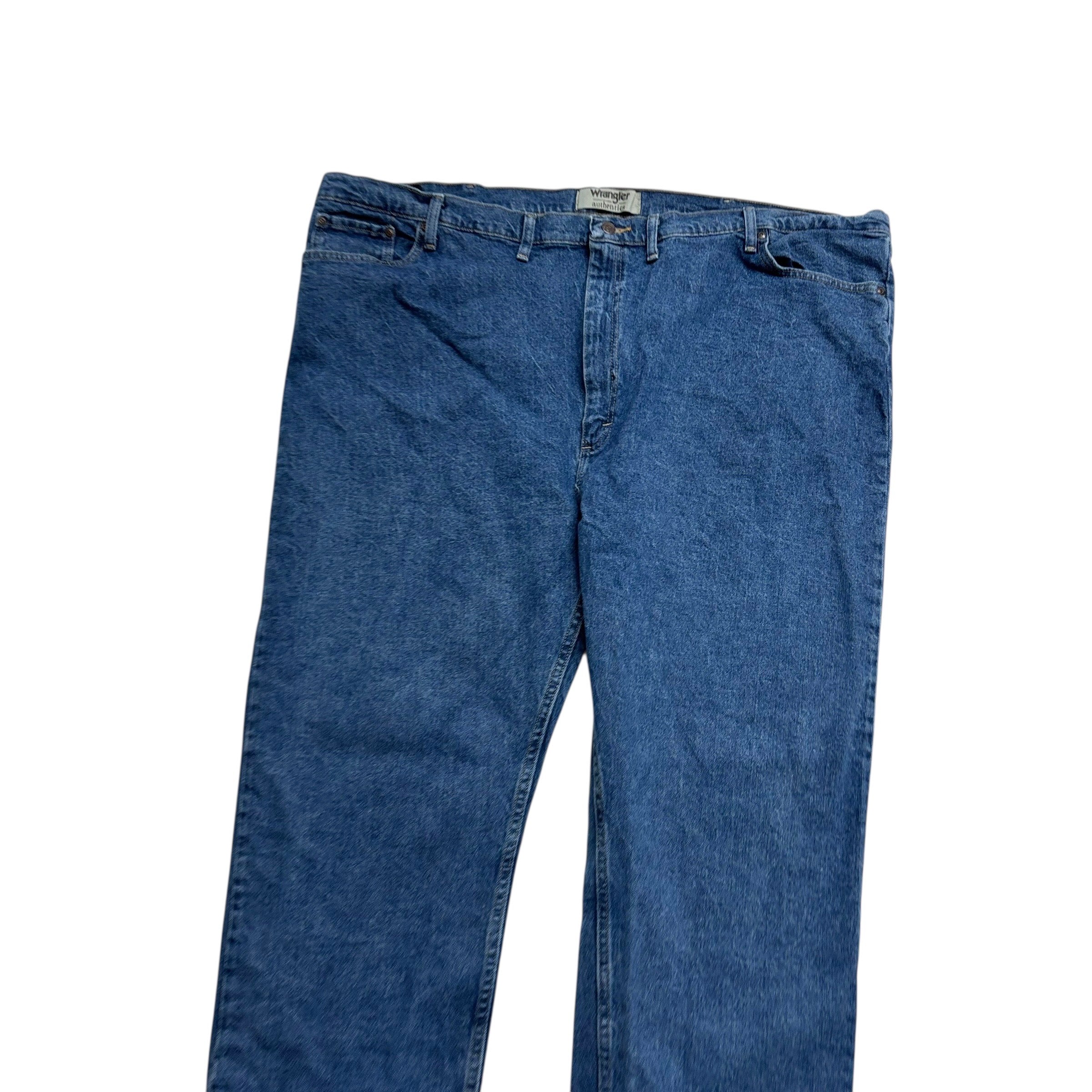 Wrangler Jeans W52 L30 Mens Mid Blue Regular Straight Fit Stretch Denim (E)