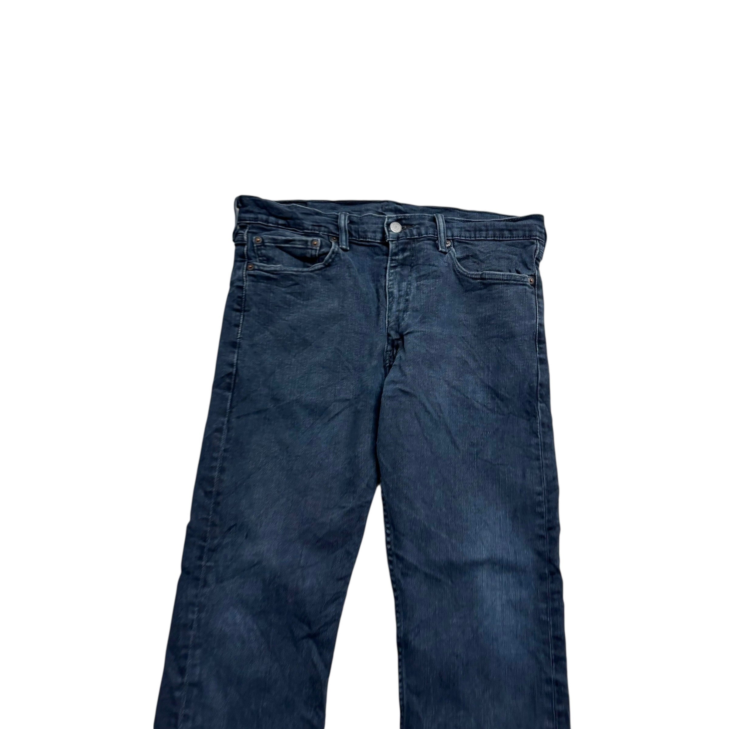 Levis 513 Jeans W34 L30 Mens Navy Blue Slim Straight Fit Stretch Denim (E)