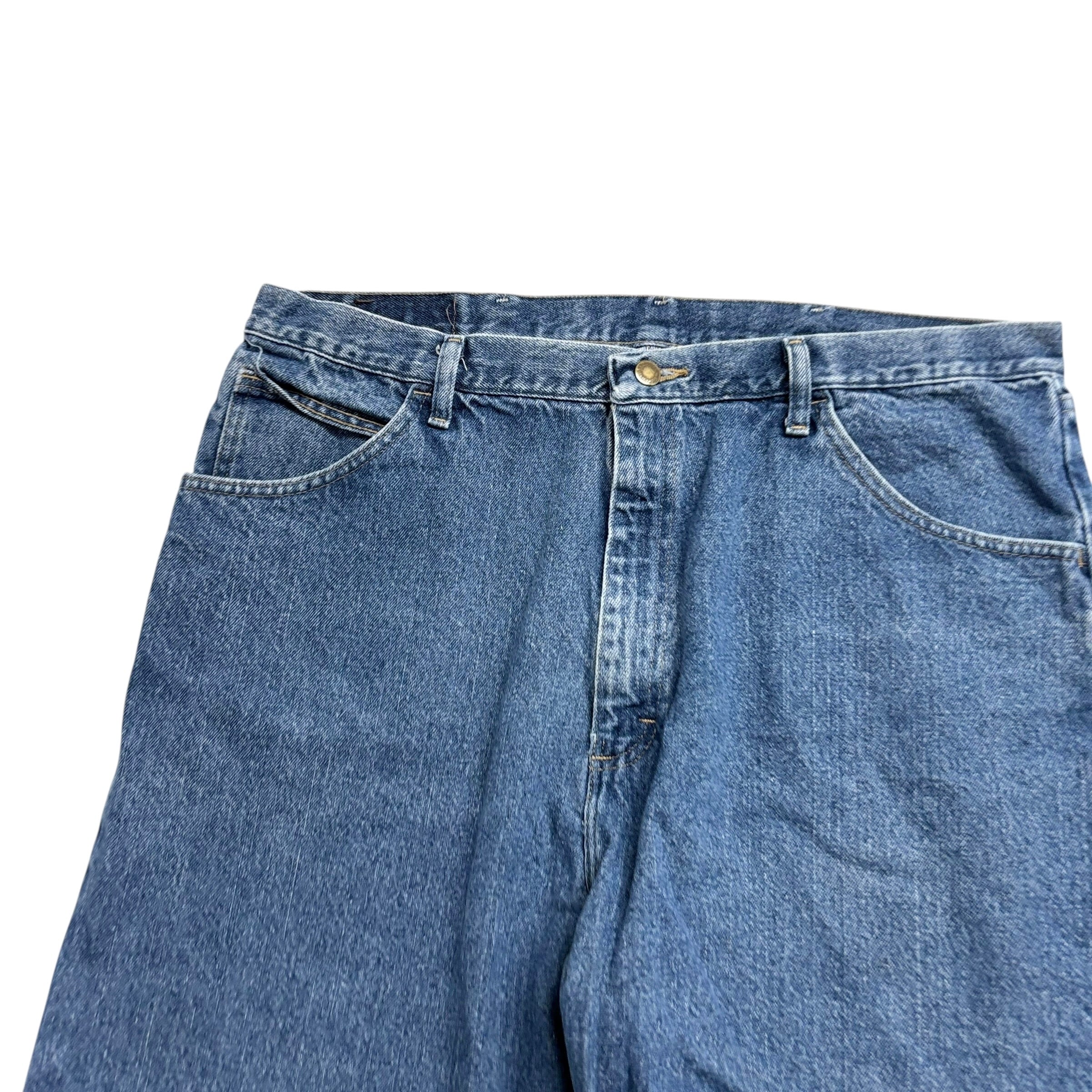 Wrangler Baggy Jorts W38 Mens Denim Shorts Mid Blue Relaxed Fit (E)