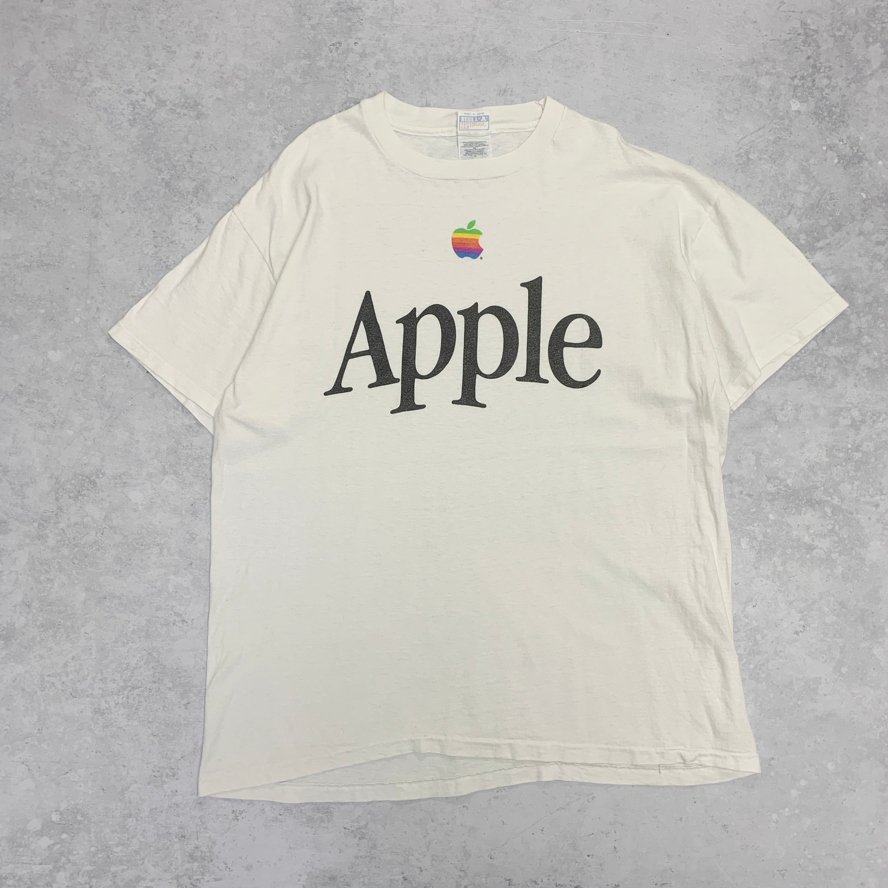 Vintage Apple T Shirt Mens XL White Single Stitch Graphic Rainbow Logo 90s Tech