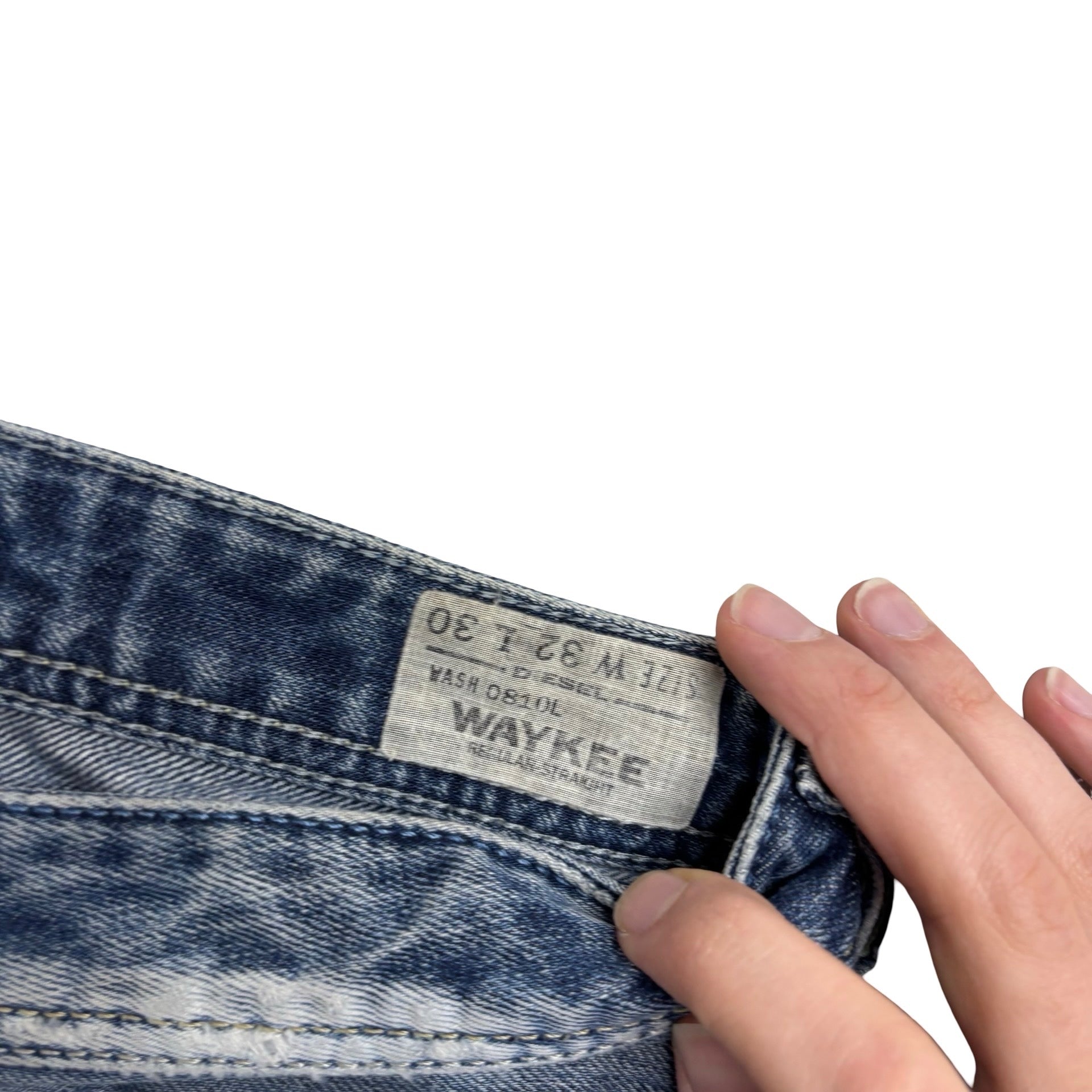 Diesel Waykee Jeans W32 L28 Mens Mid Blue Regular Straight Fit Denim (F)