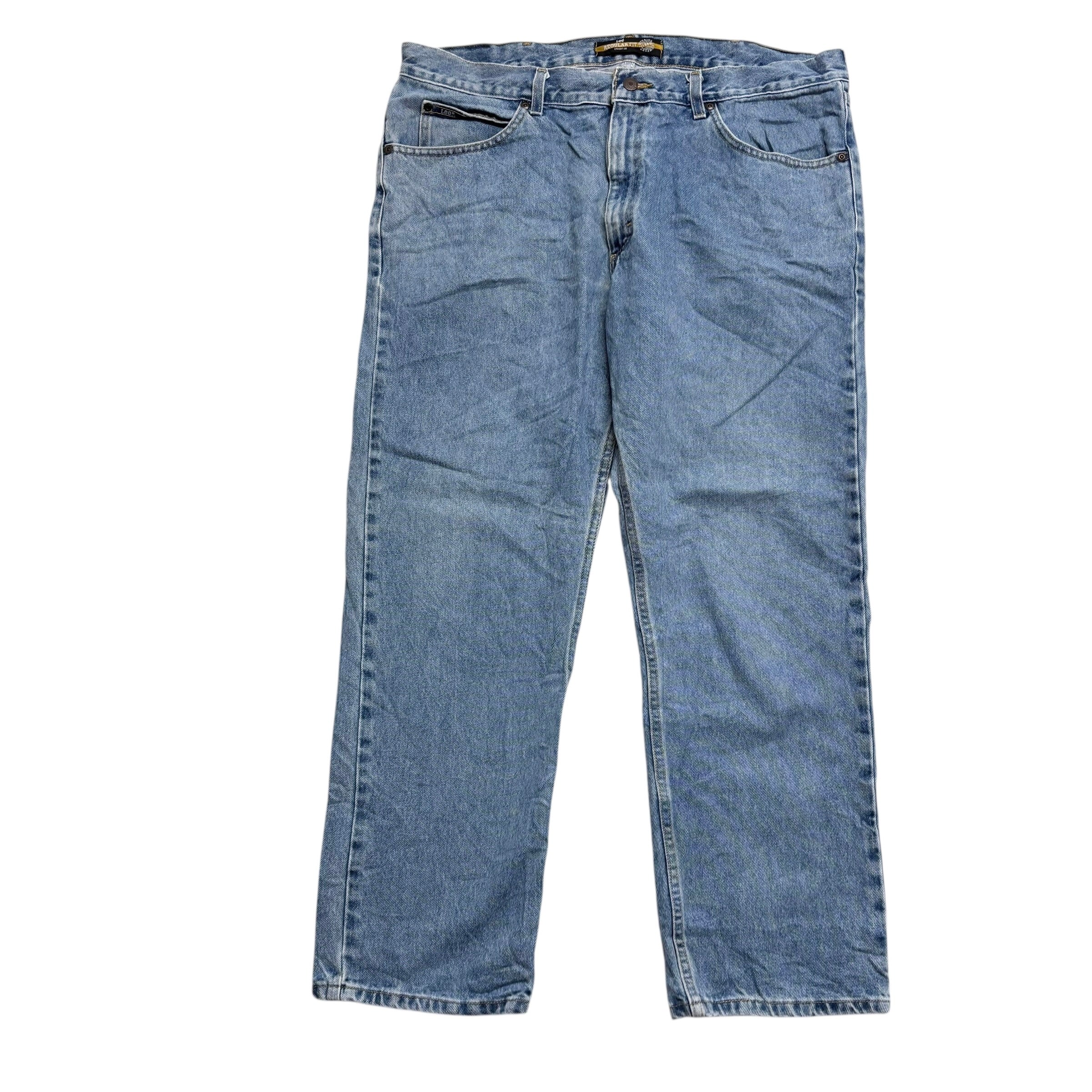 Lee Jeans W40 L30 Mens Light Blue Regular Straight Fit Vintage Denim (E)