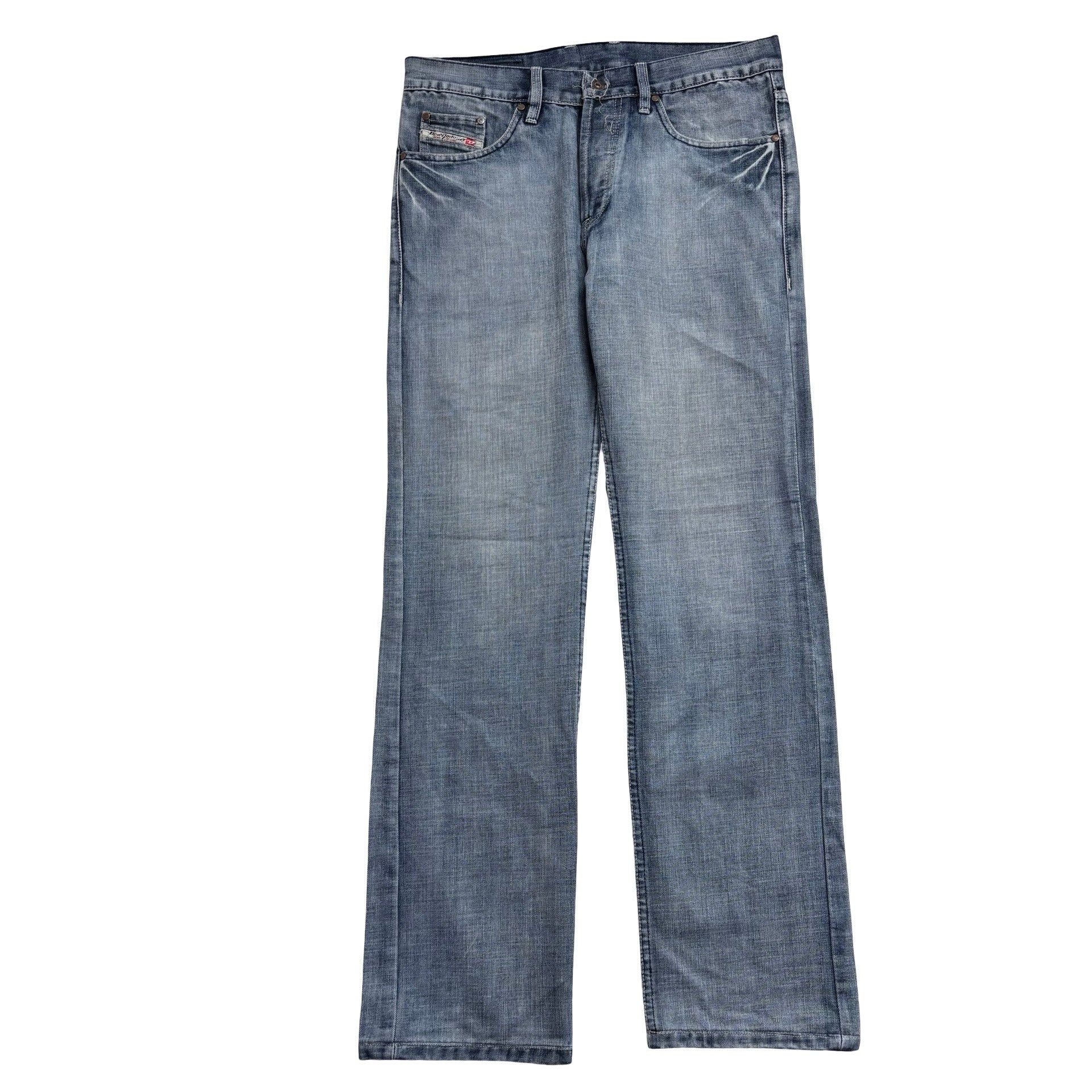 Diesel Roody Jeans W34 L33 Mens Mid Blue Relaxed Straight Fit Denim