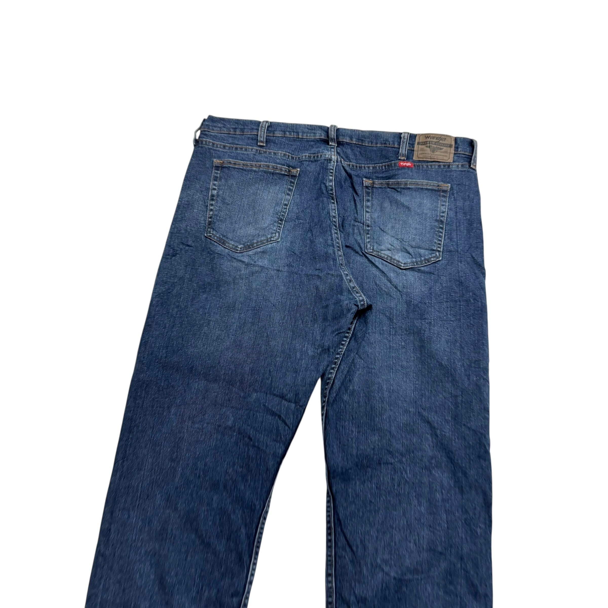 Wrangler Jeans W40 L30 Mens Dark Blue Relaxed Straight Fit Stretch Denim (E)