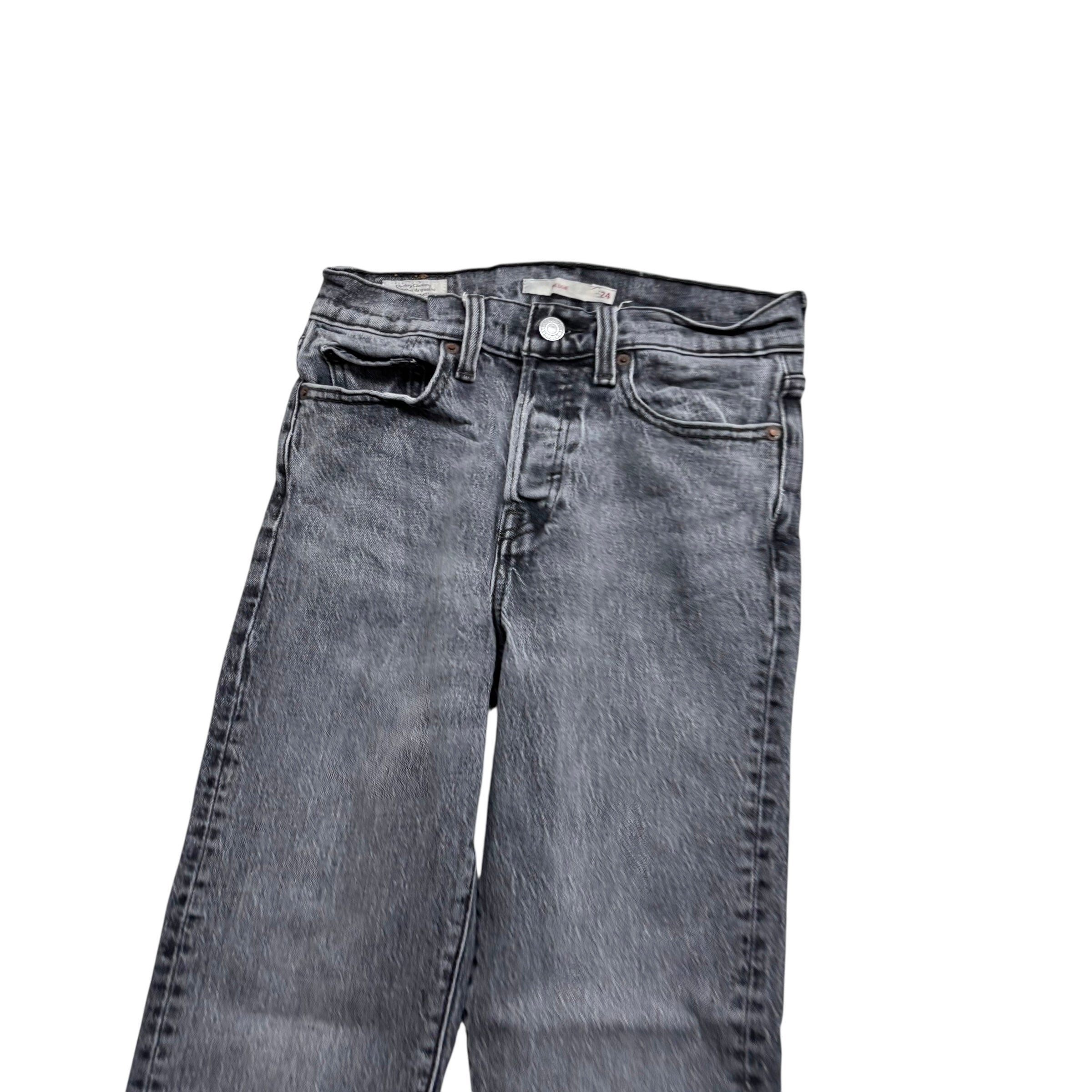 Levis Wedgie Jeans W24 L27 Womens Grey Stretch Premium Denim (E)