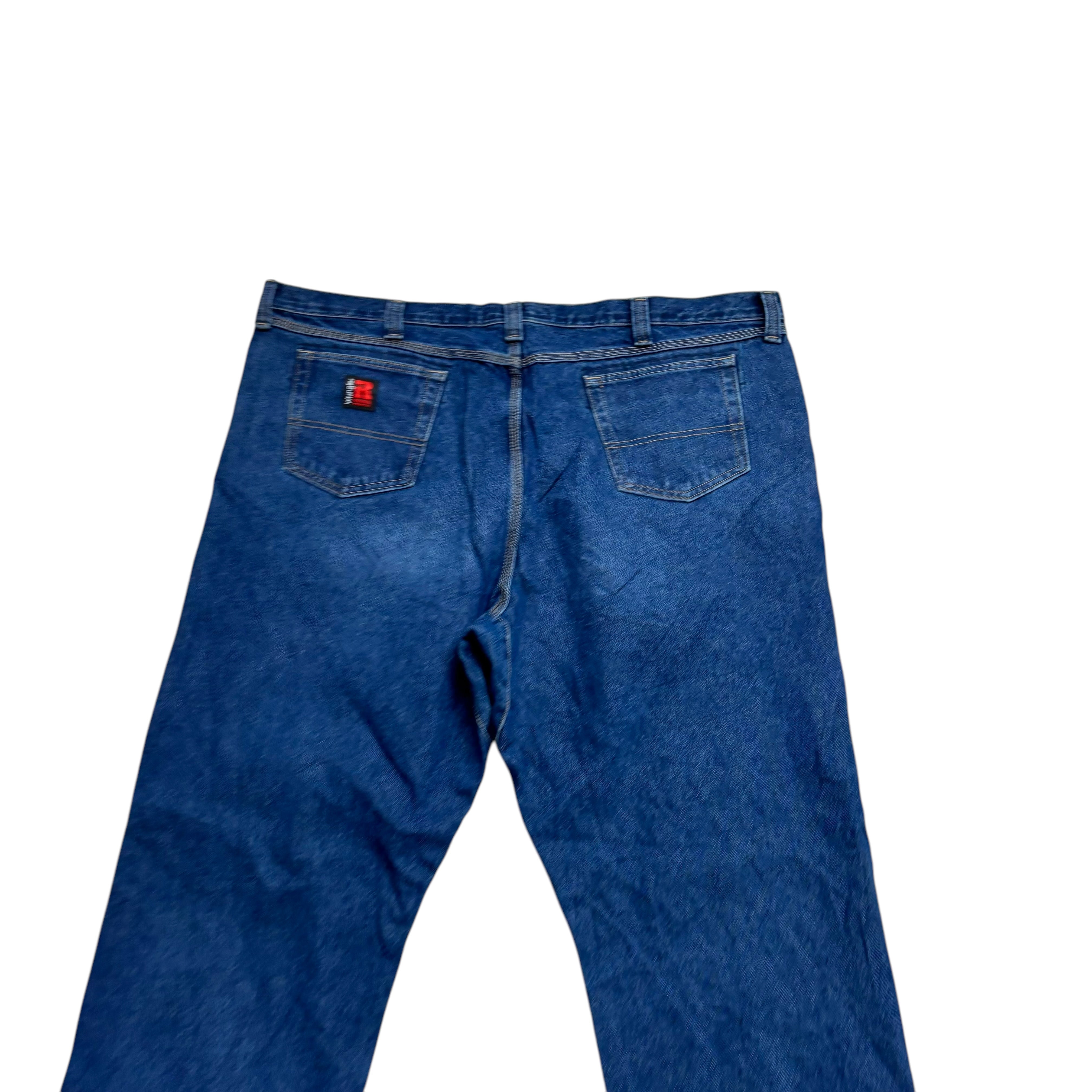 Wrangler Jeans W48 L32 Mens Mid Blue Relaxed Straight Fit Vintage Denim (E)