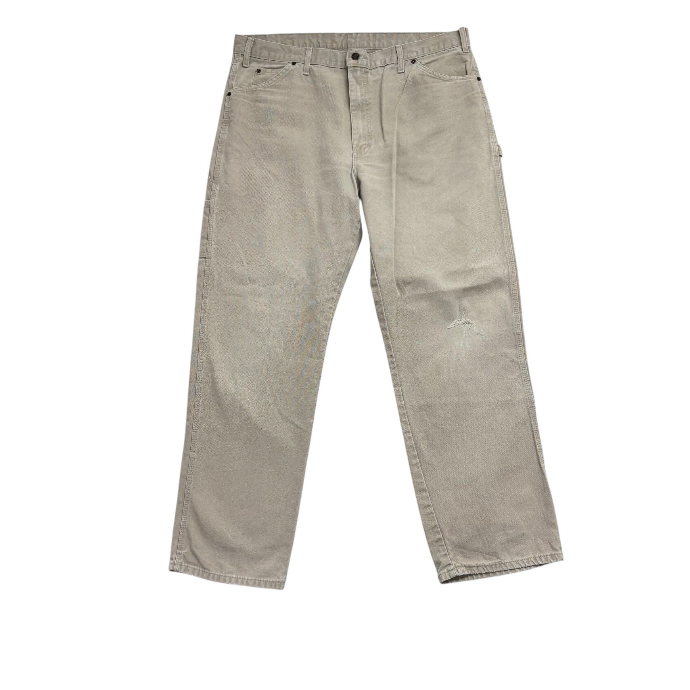 Dickies Carpenter Pants W40 L34 Mens Cream Stone Relaxed Fit Trousers Jeans