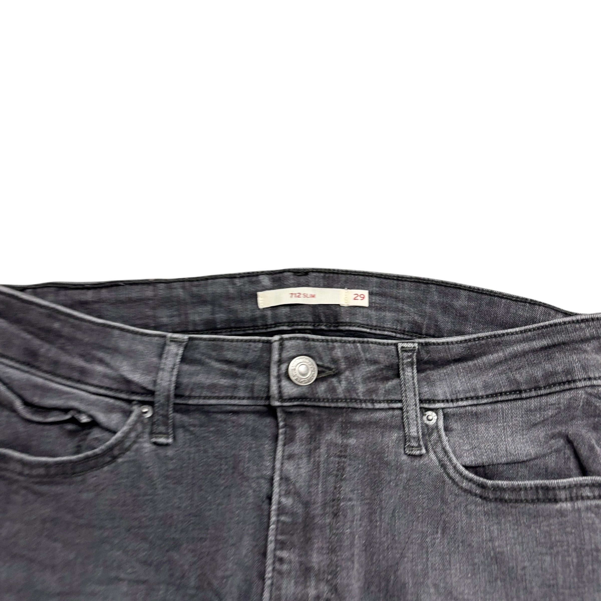 Levis 712 Jeans W28 L32 Womens Slim Fit Grey Stretch Denim (E)