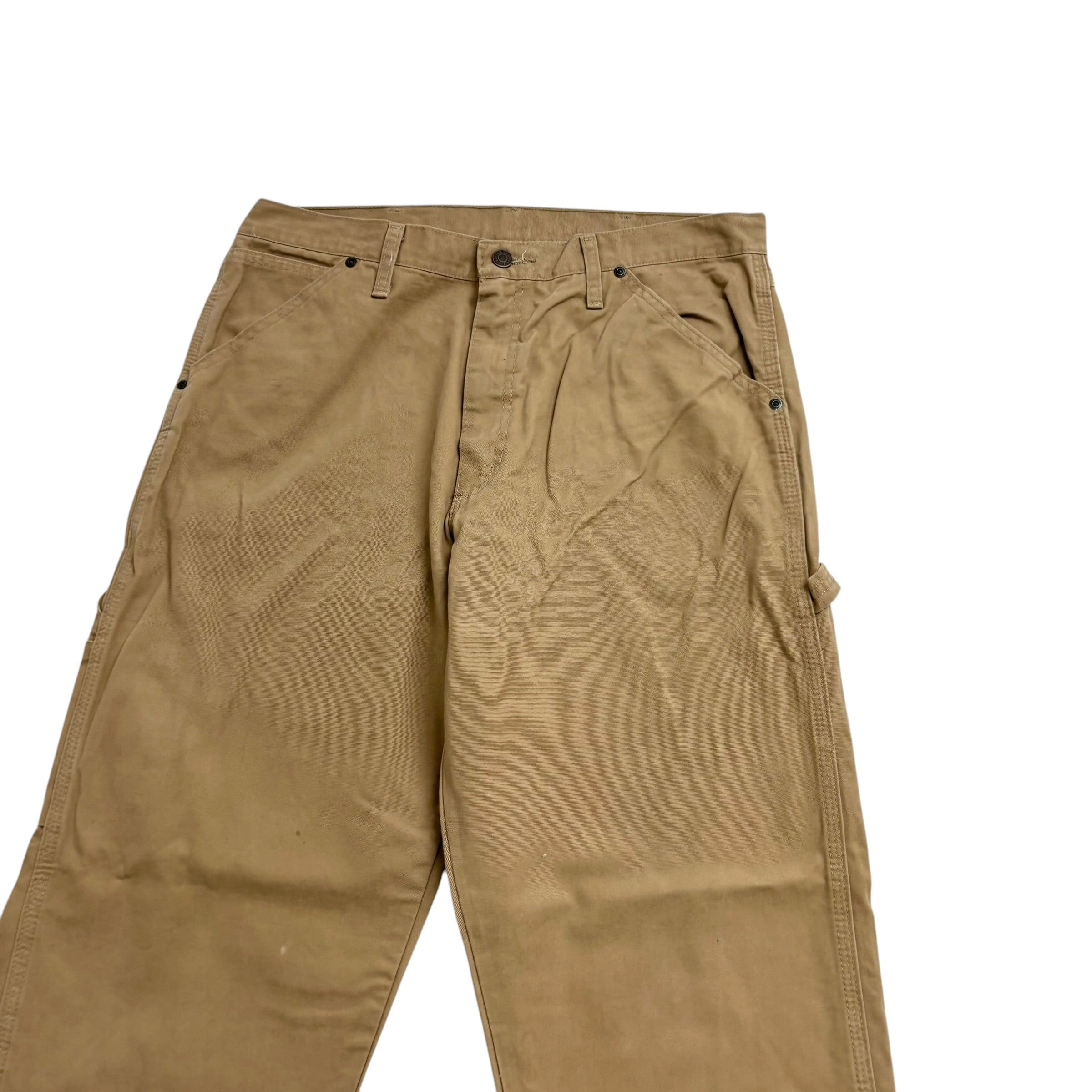 Wrangler Carpenter Pants W34 L34 Mens Brown Tan Baggy Relaxed Straight Fit