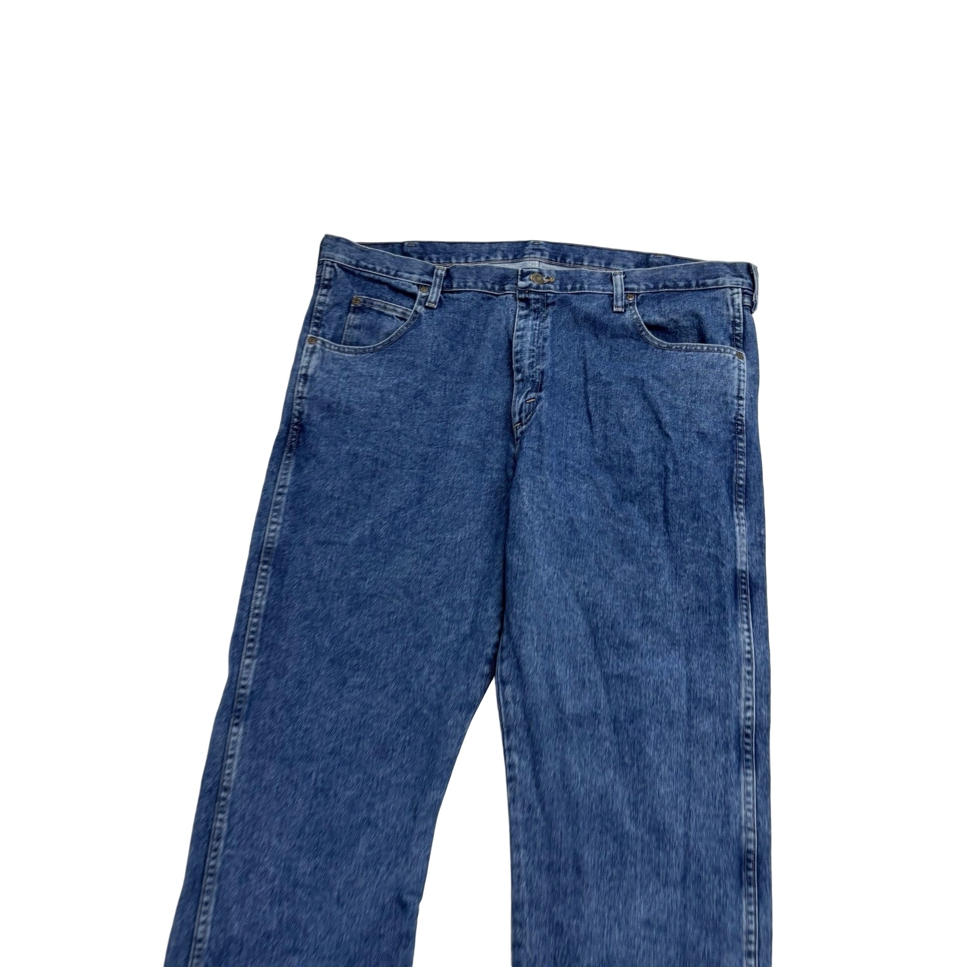 Wrangler Jeans W42 L30 Mens Mid Blue Relaxed Straight Fit Vintage Denim (E)