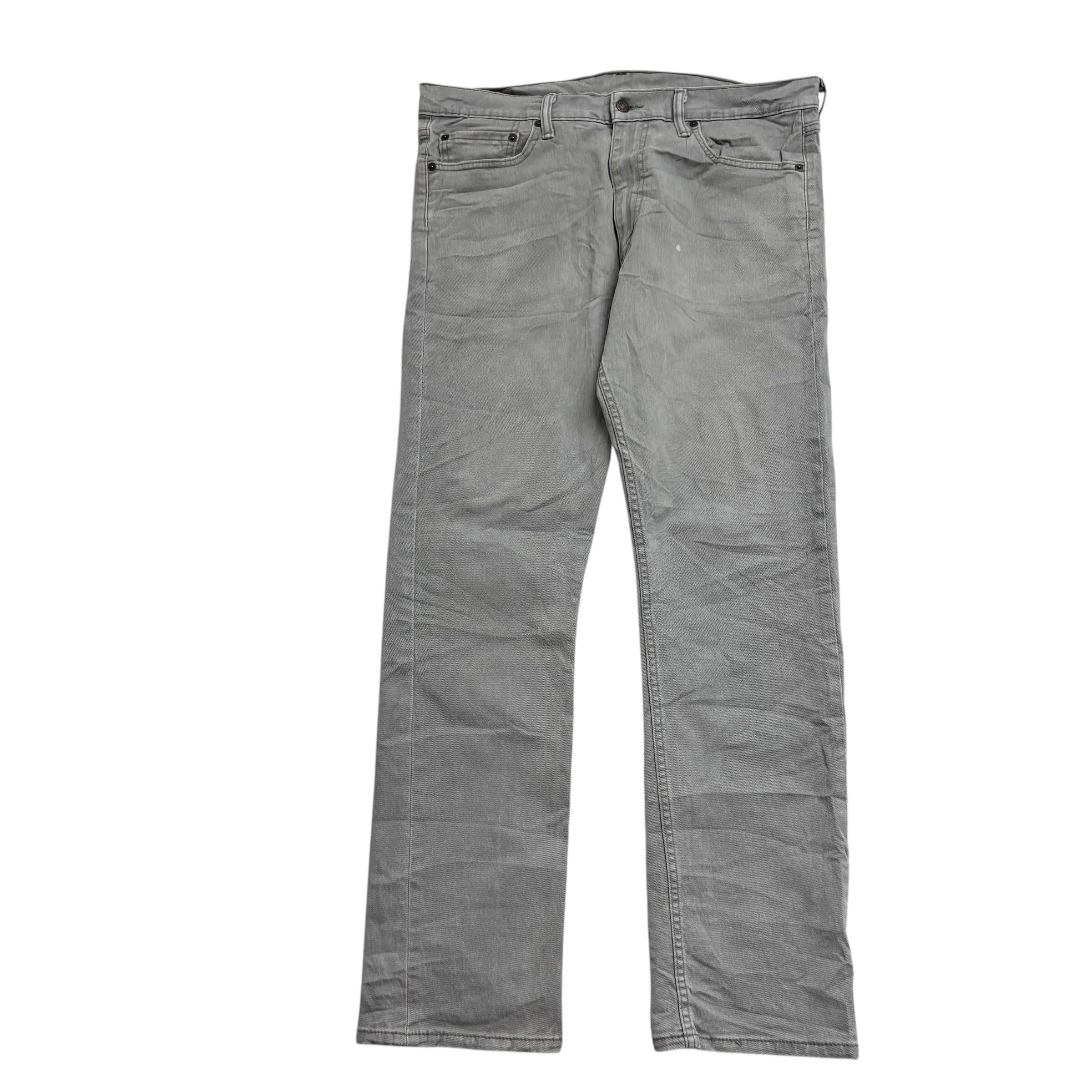 Levis 513 Jeans W36 L32 Mens Grey Slim Straight Fit Stretch Denim