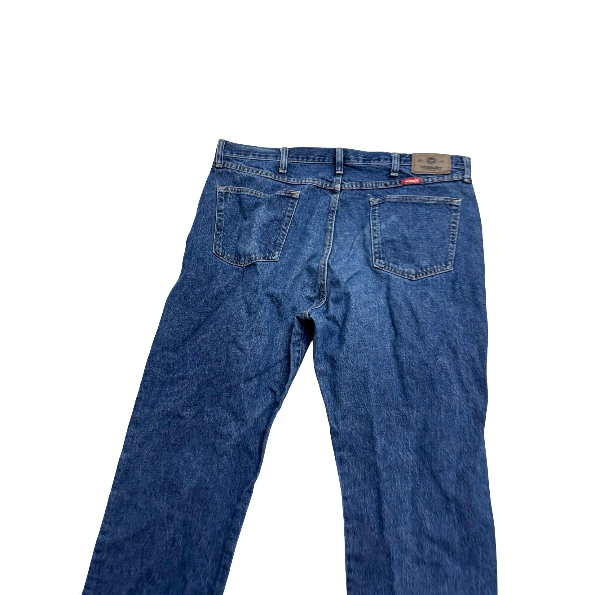 Wrangler Jeans W40 L30 Mens Mid Blue Regular Straight Fit Denim (E)
