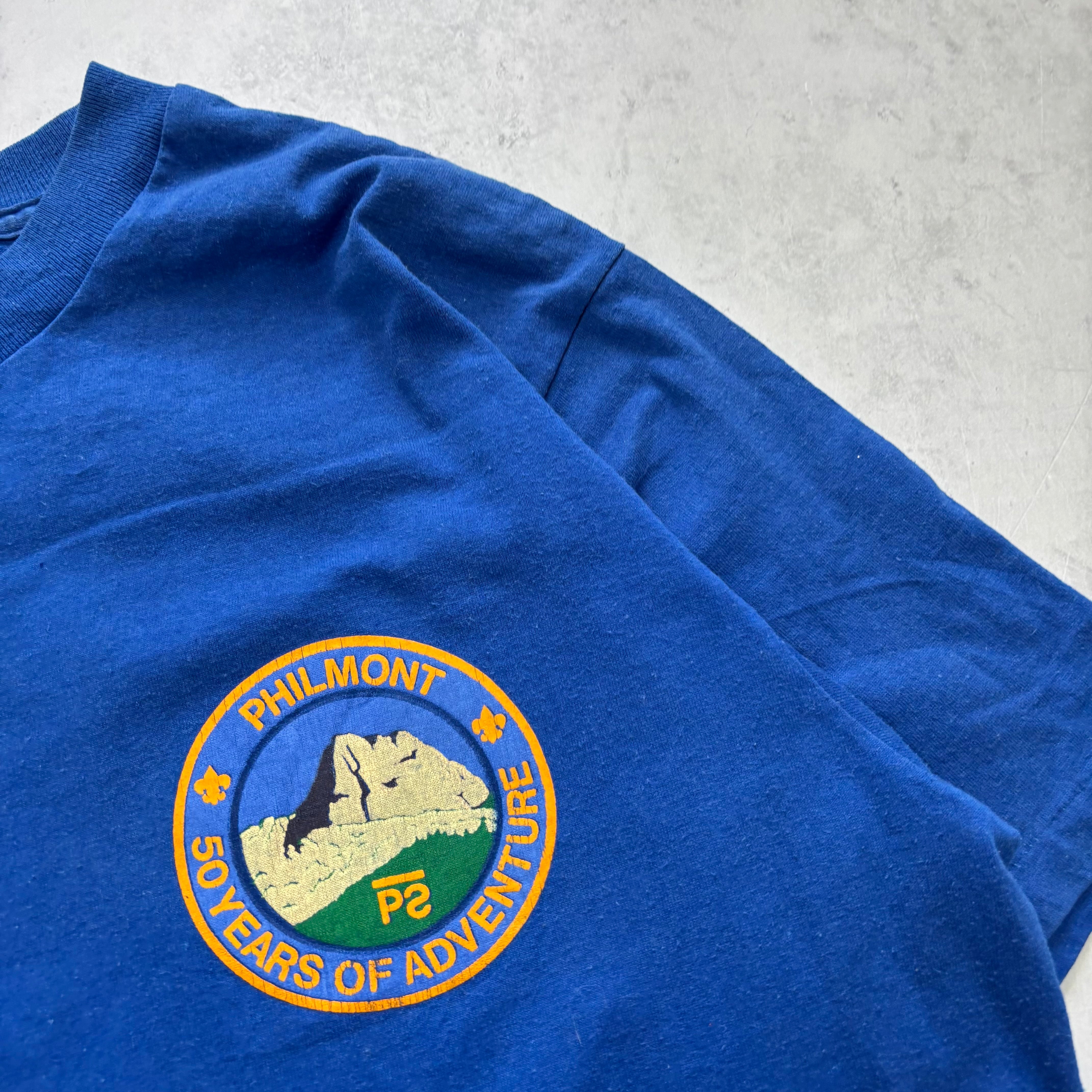 Vintage T Shirt Mens XL Blue Single Stitch Graphic Print 90s USA Tourist