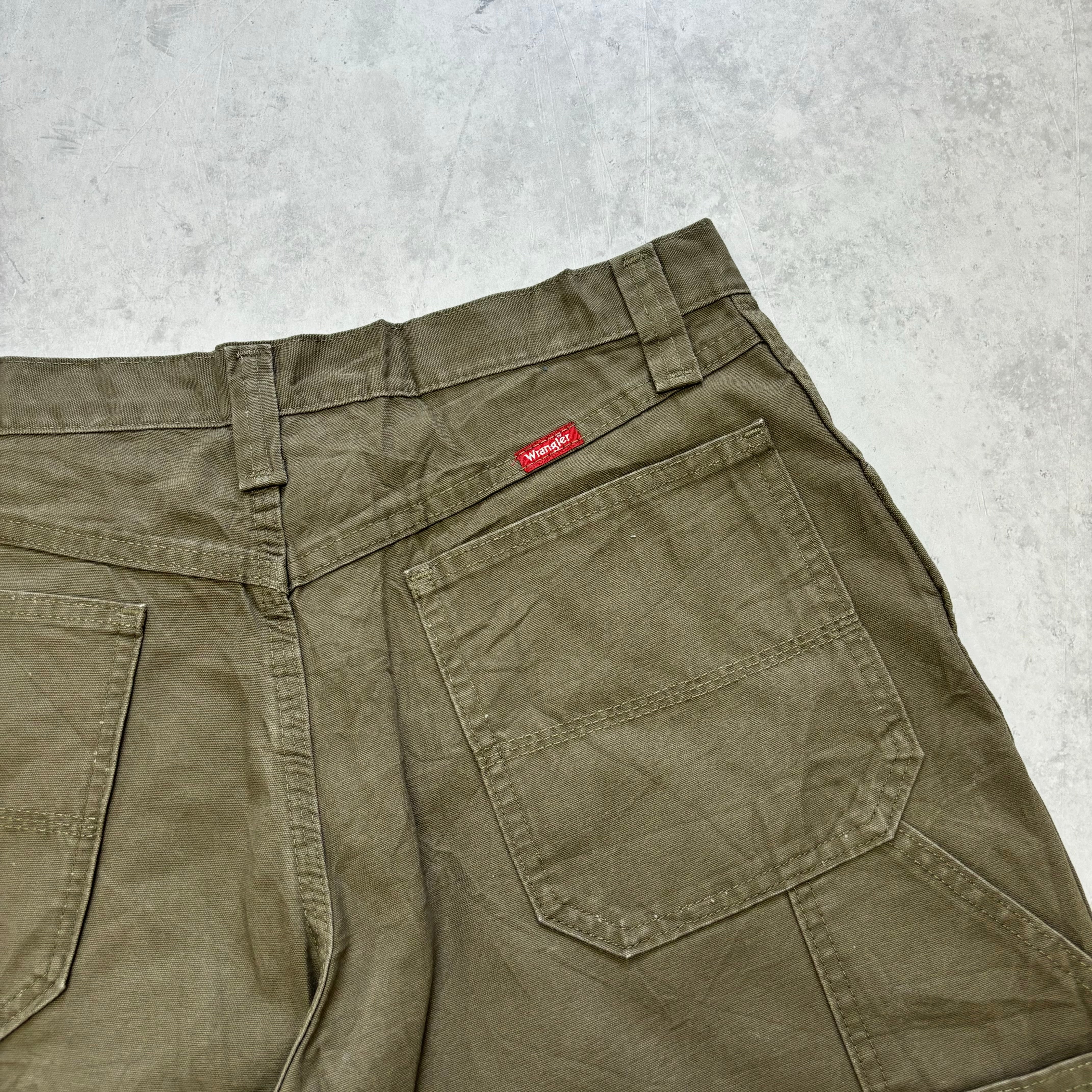 Vintage Wrangler Jorts W32 Mens Denim Shorts Olive Green Regular Fit