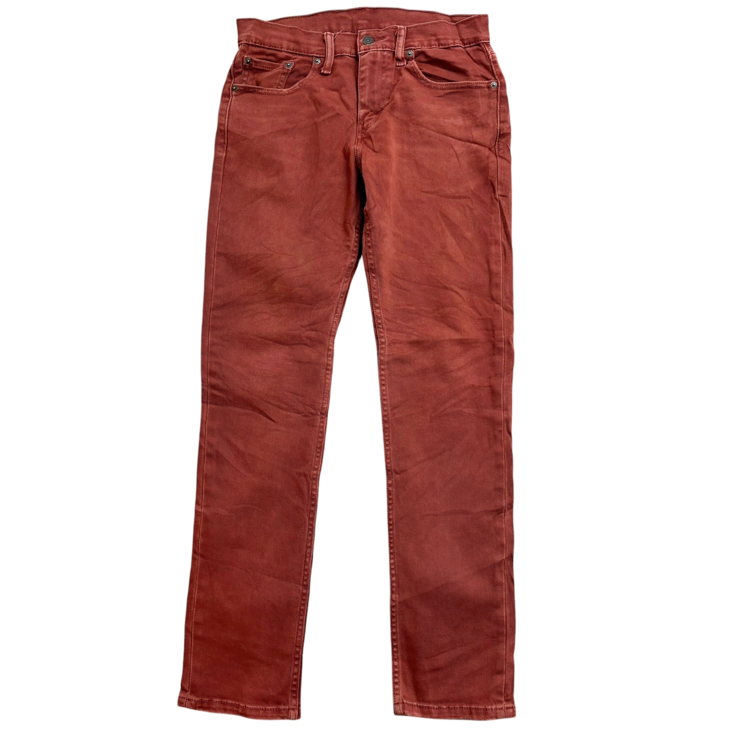 Levis 511 Trousers W29 L32 Mens Red Slim Fit Stretch Cotton Pants