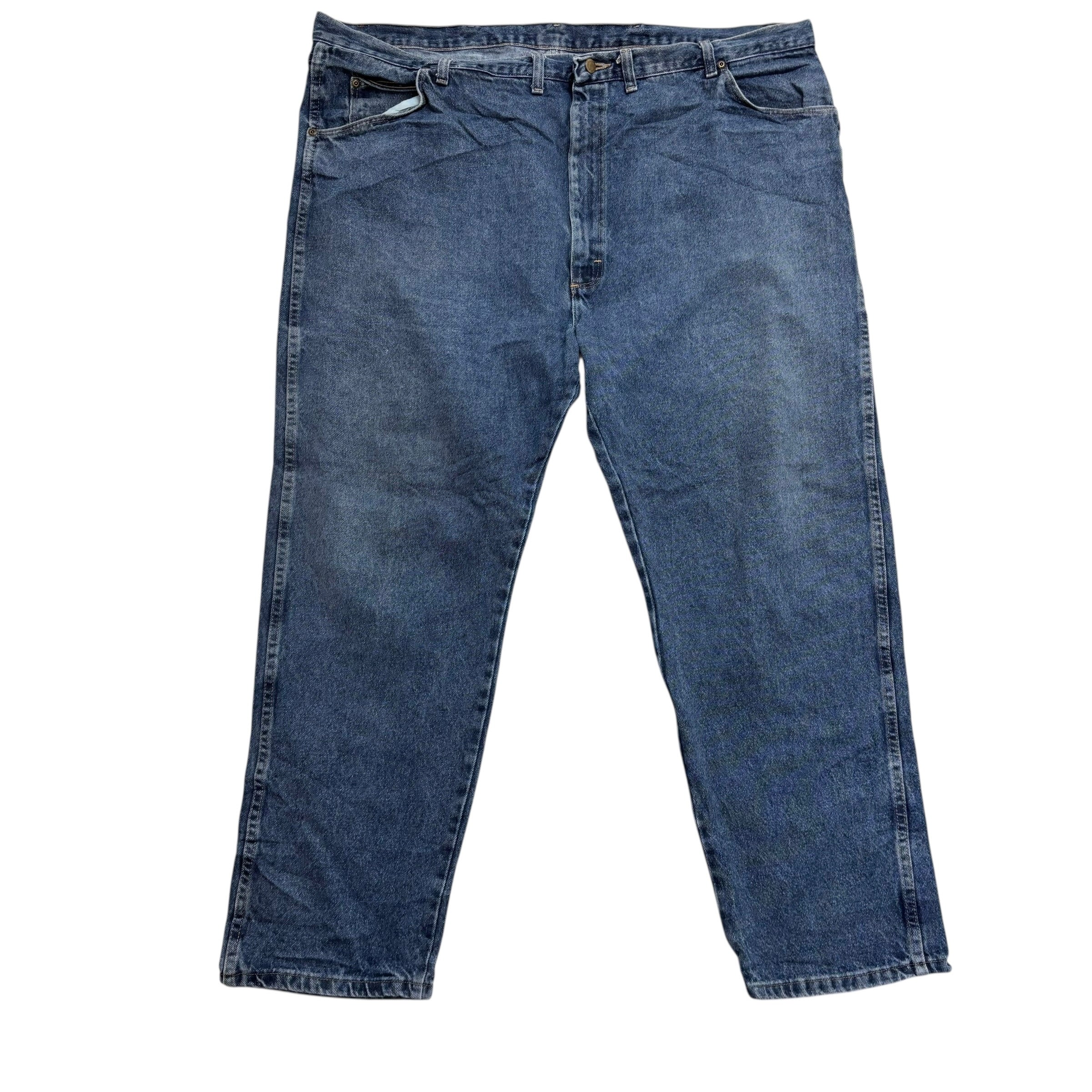 Wrangler Jeans W48 L30 Mens Mid Blue Relaxed Tapered Fit Vintage Denim (E)