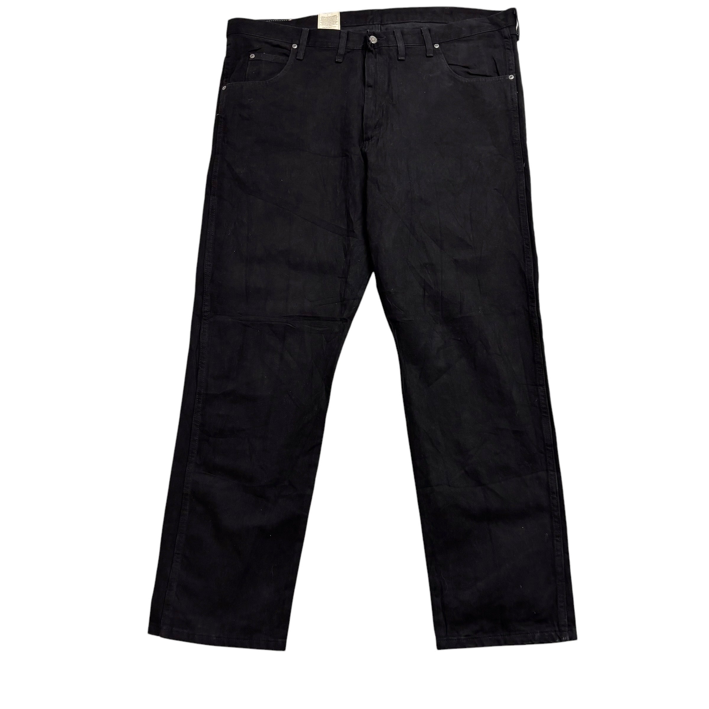 Wrangler Jeans W44 L34 Mens Black Relaxed Straight Fit Vintage Baggy Denim (E)