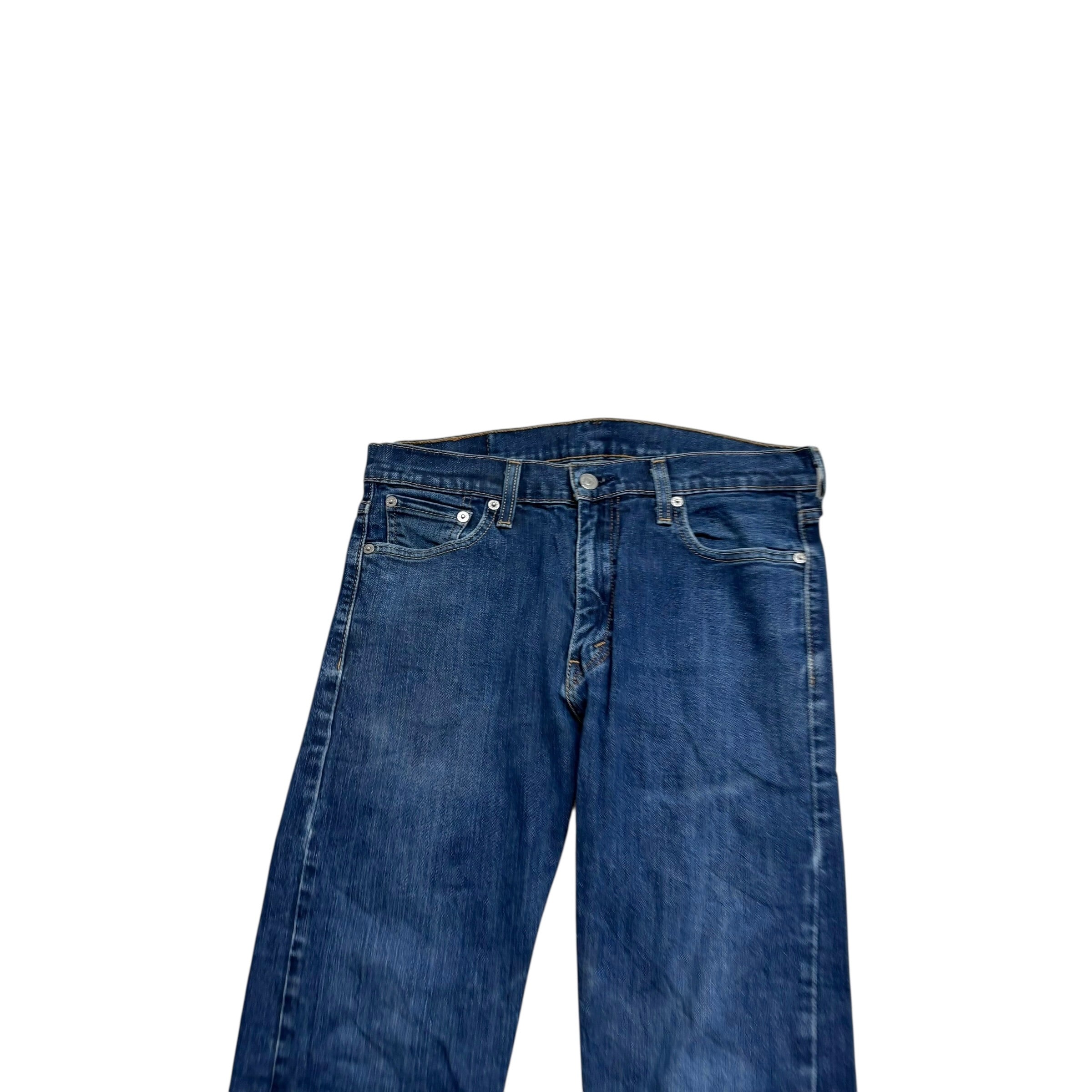 Levis 513 Jeans W30 L32 Mens Dark Blue Slim Straight Fit Stretch Distressed