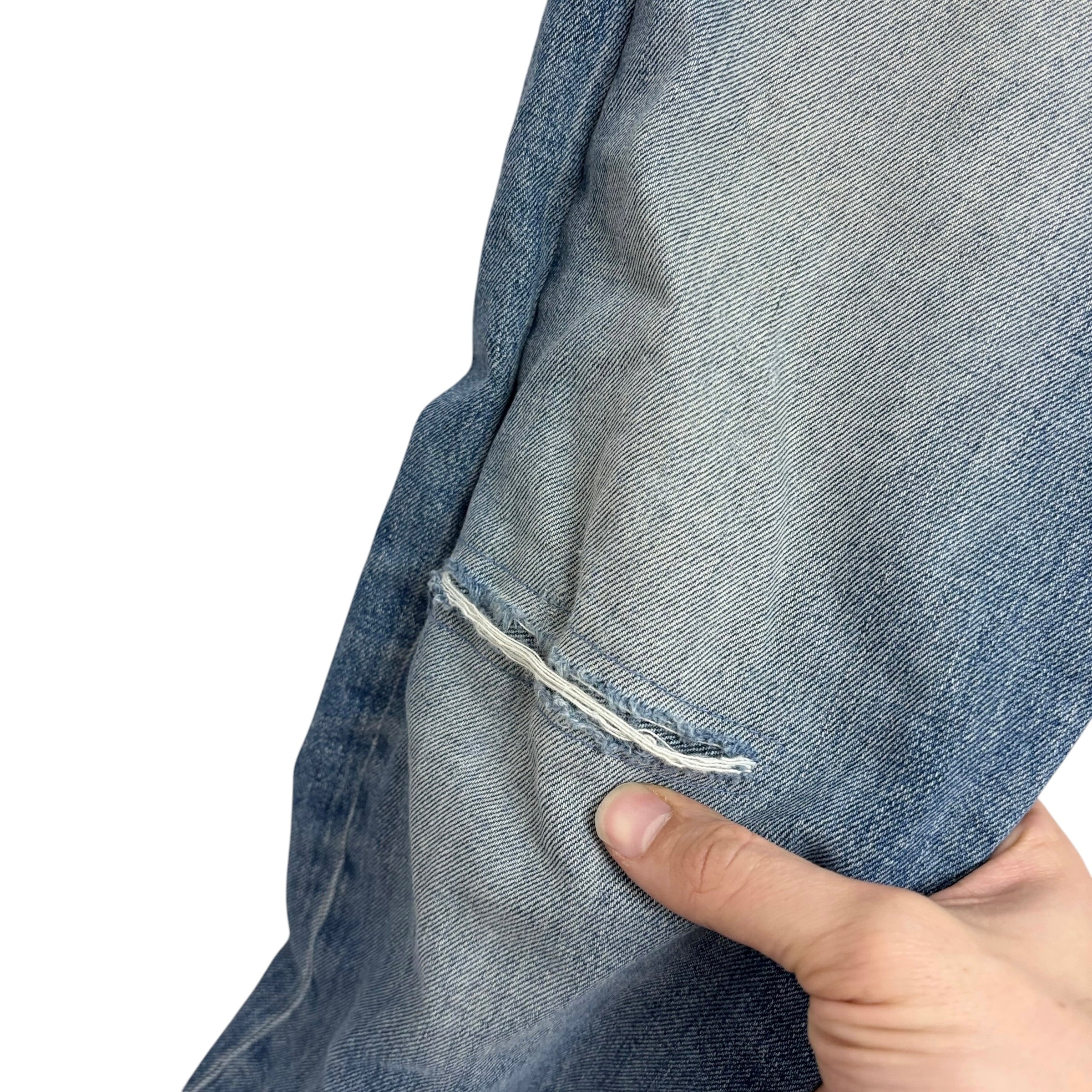 Levis 513 Jeans W32 L34 Mens Mid Blue Slim Straight Fit Stretch Denim (F)