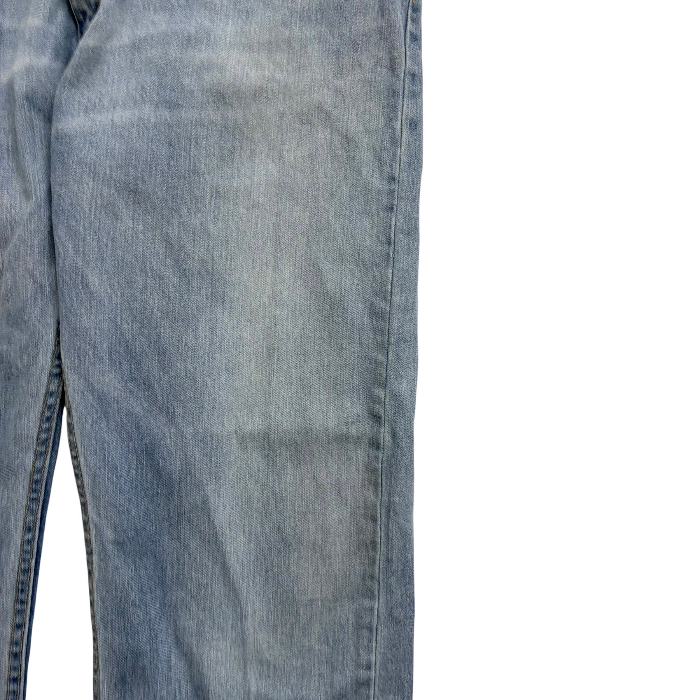 Levis 505 Jeans W42 L30 Mens Light Blue Regular Straight Fit Stretch Denim