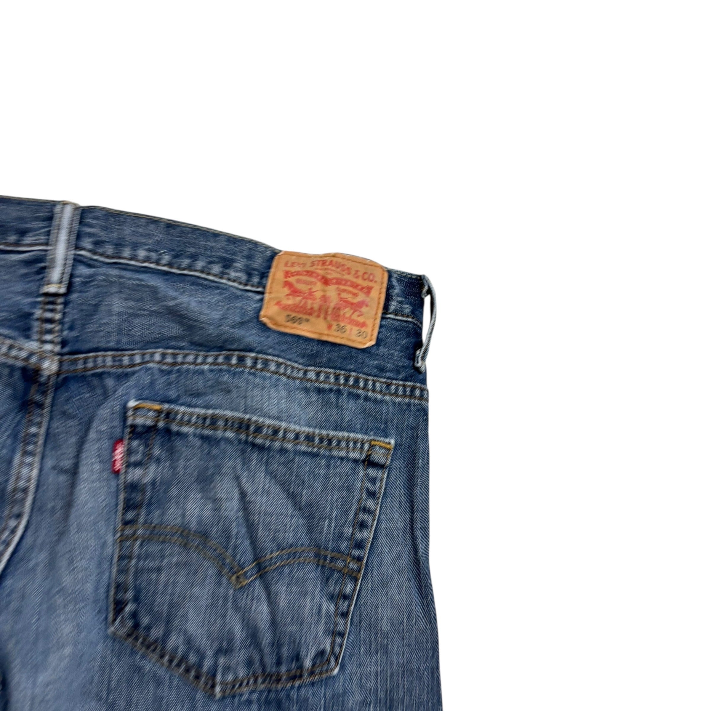 Levis 569 Jeans W36 L30 Mens Mid Blue Baggy Relaxed Straight Fit Denim