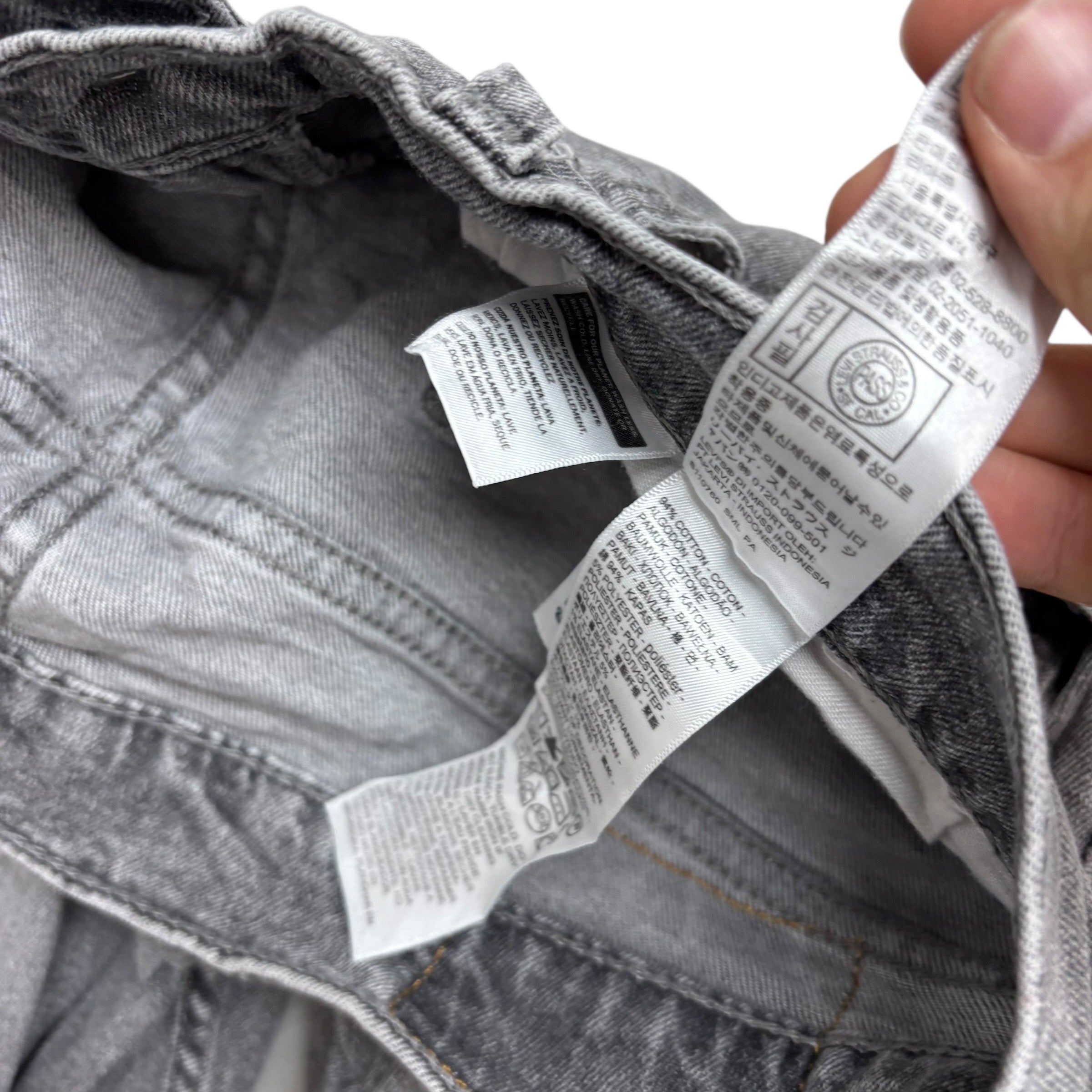 Levis 505 Jeans W32 L32 Mens Grey Regular Straight Fit Stretch Denim