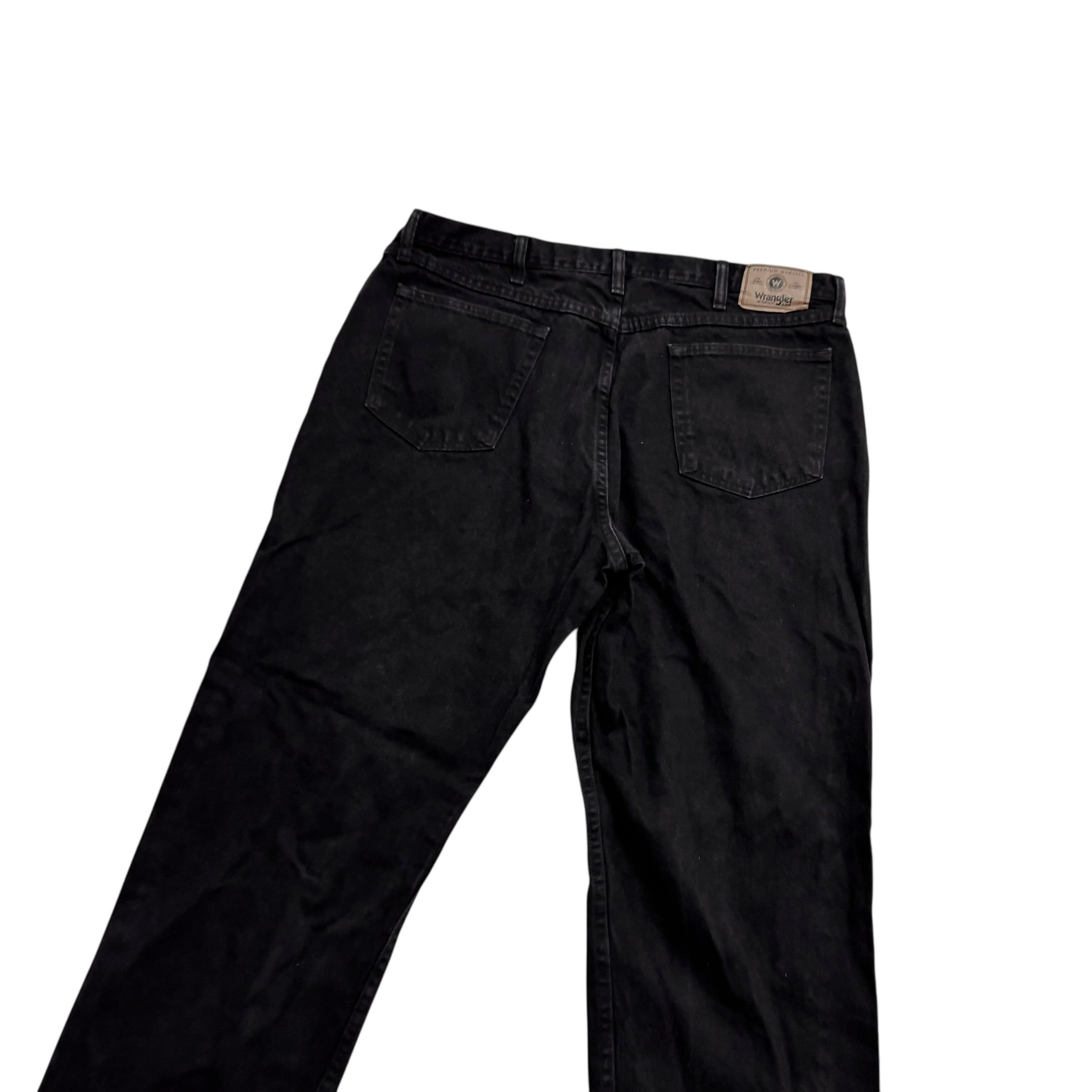 Wrangler Jeans W40 L30 Mens Black Baggy Relaxed Straight Fit Denim (E)