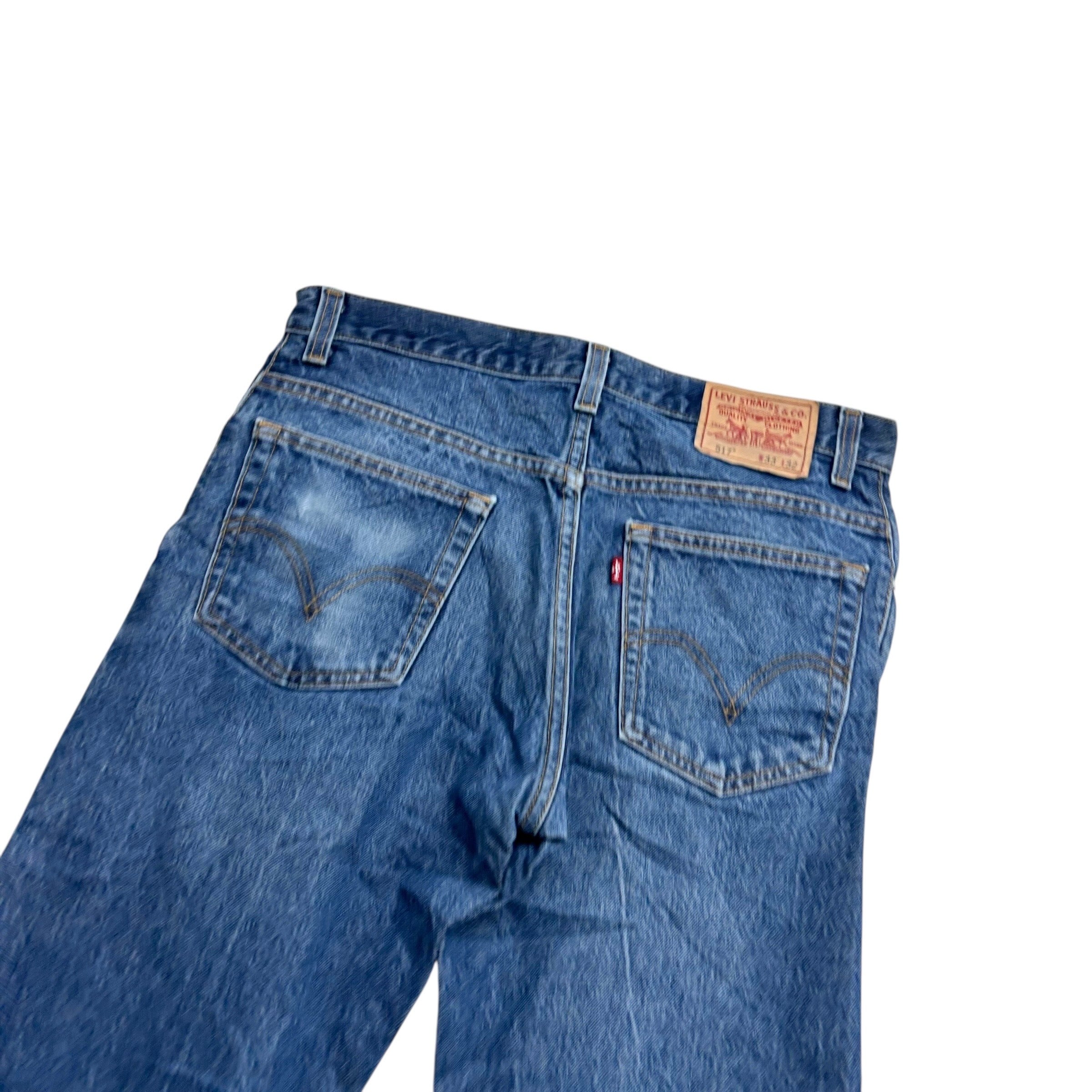 Levis 517 Jeans W33 L32 Mens Mid Blue Regular Bootcut Fit Vintage Denim (E)