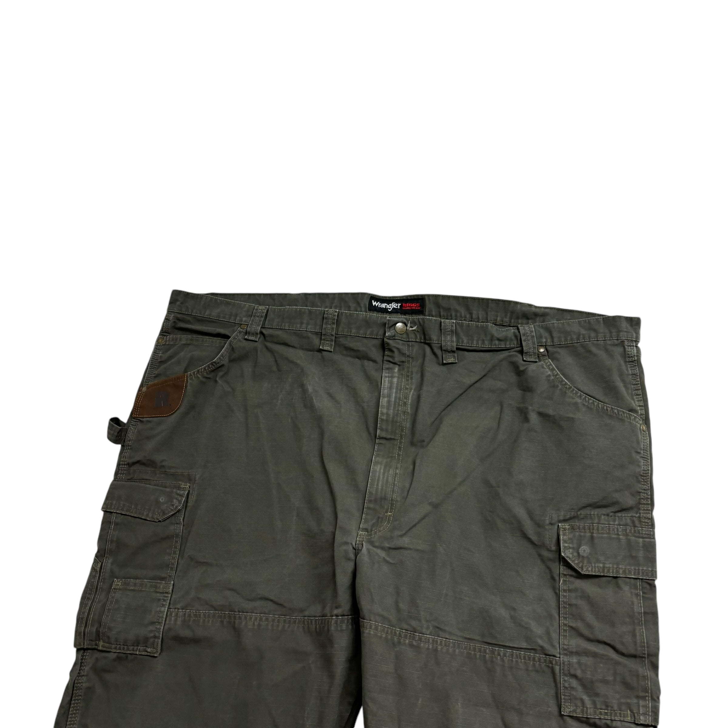 Wrangler Carpenter Pants W54 L30 Mens Olive Green Baggy Relaxed Straight Fit