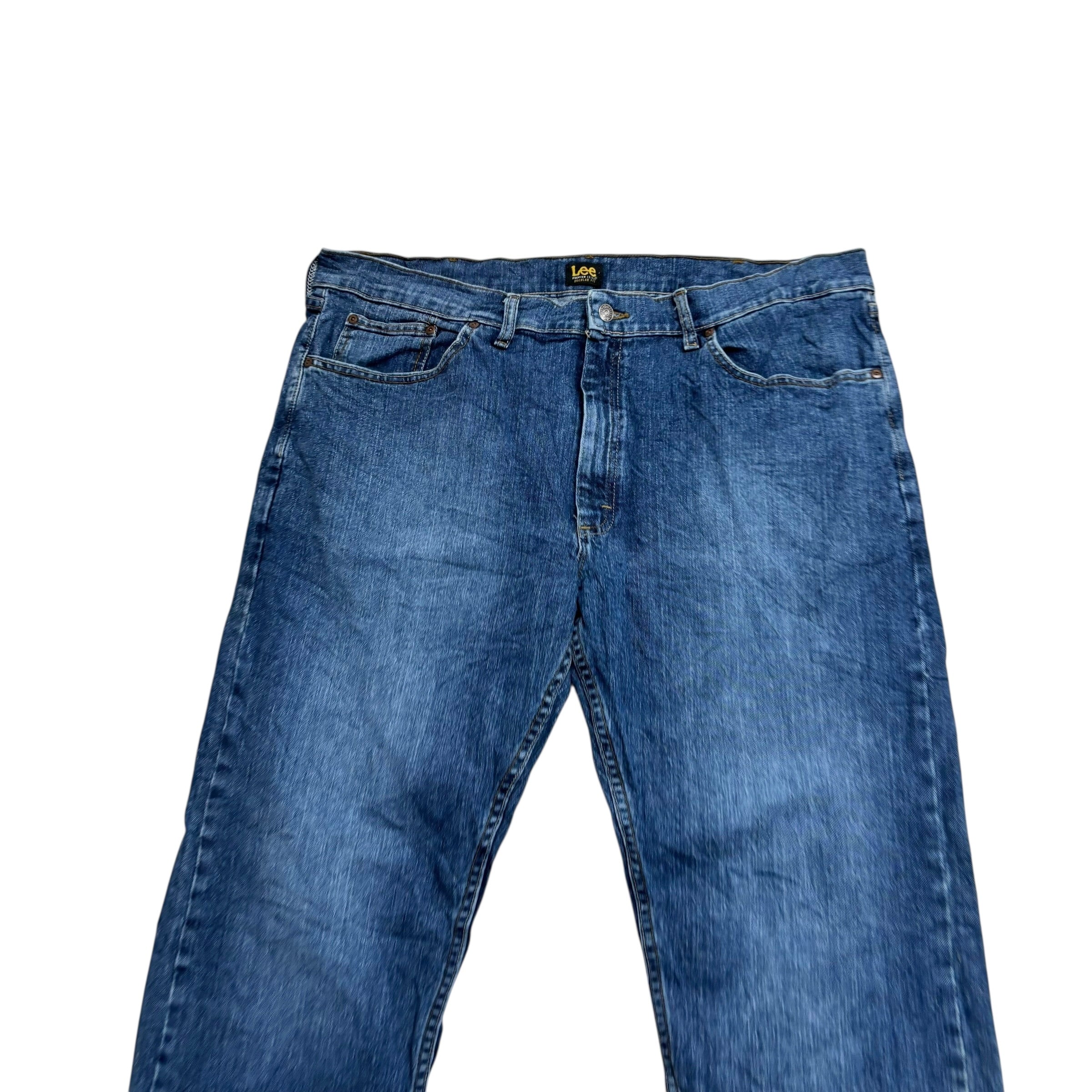 Lee Jeans W40 L30 Mens Mid Blue Regular Straight Fit Stretch Denim (E)