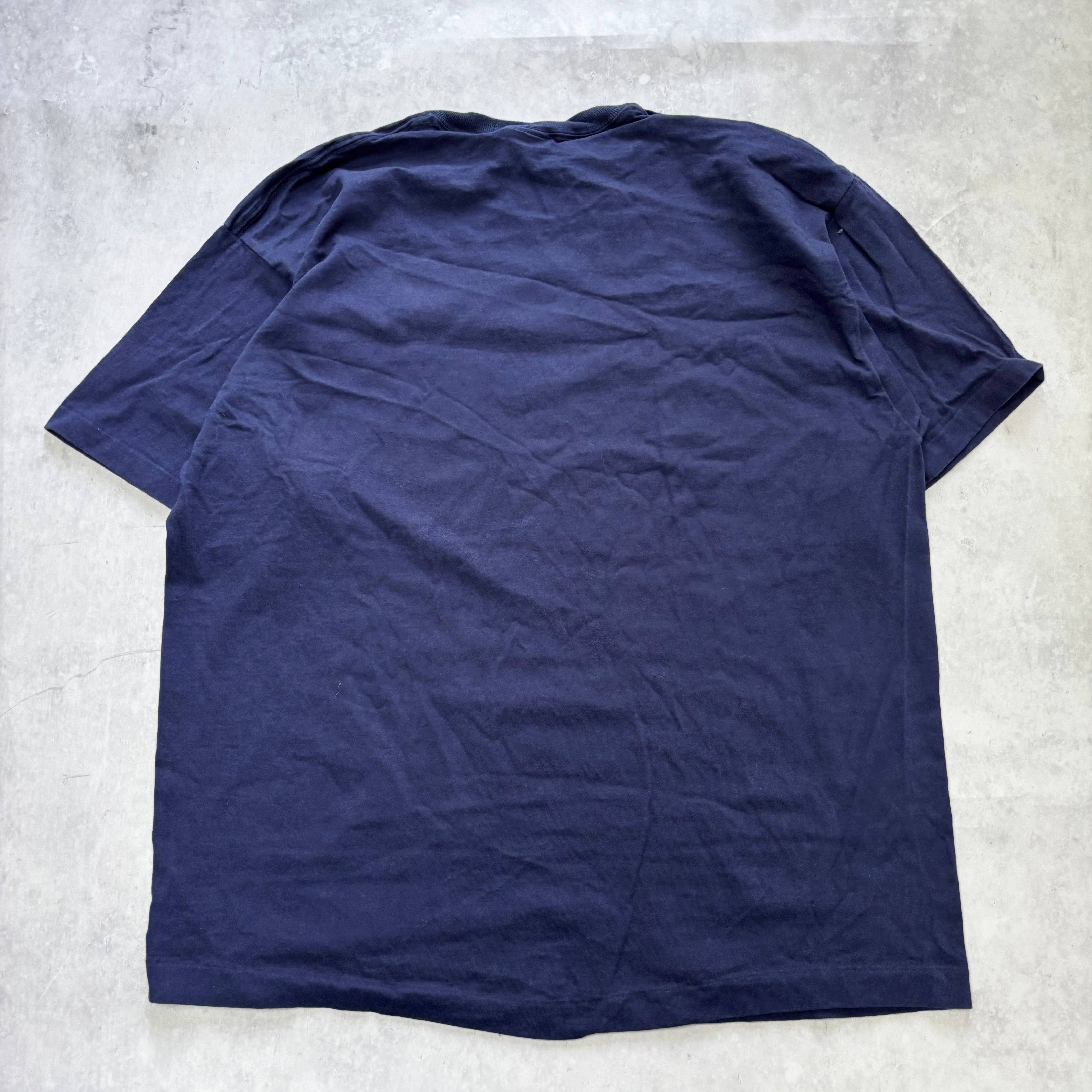 Vintage T Shirt Mens XXL Navy Blue Single Stitch Graphic Print 90s Baseball (E)