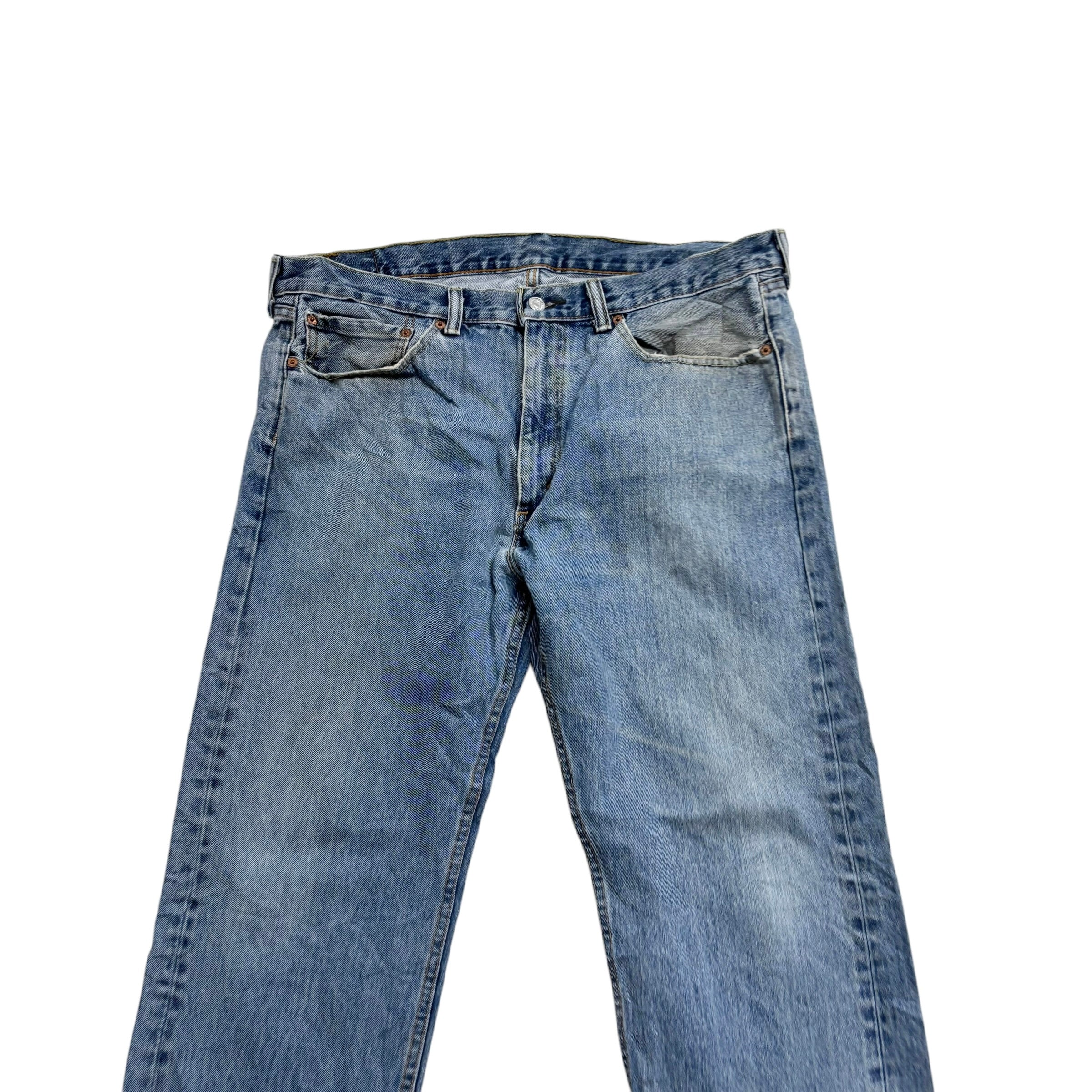 Levis 505 Jeans W36 L30 Mens Light Blue Regular Straight Fit Denim