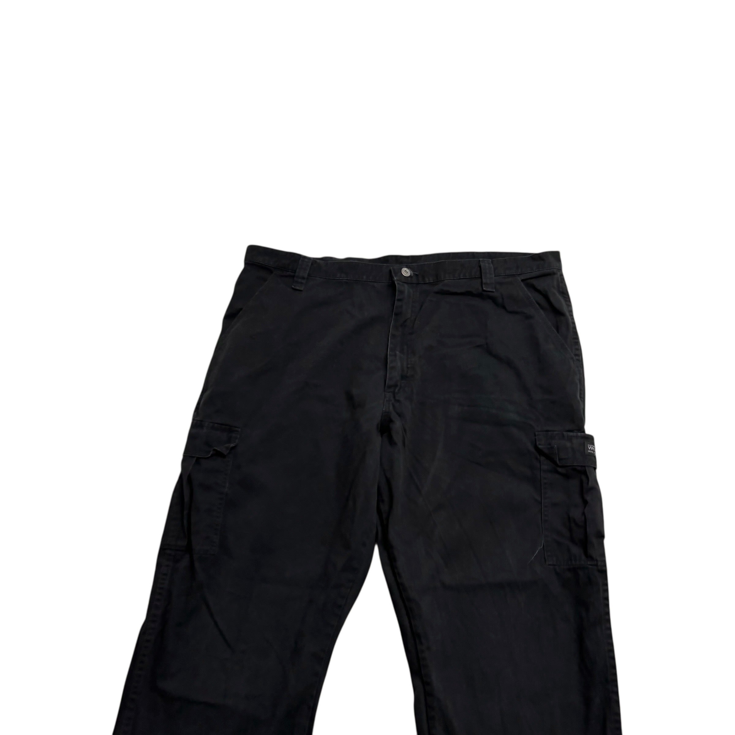 Wrangler Cargo Pants W42 L30 Mens Black Relaxed Straight Fit Trousers